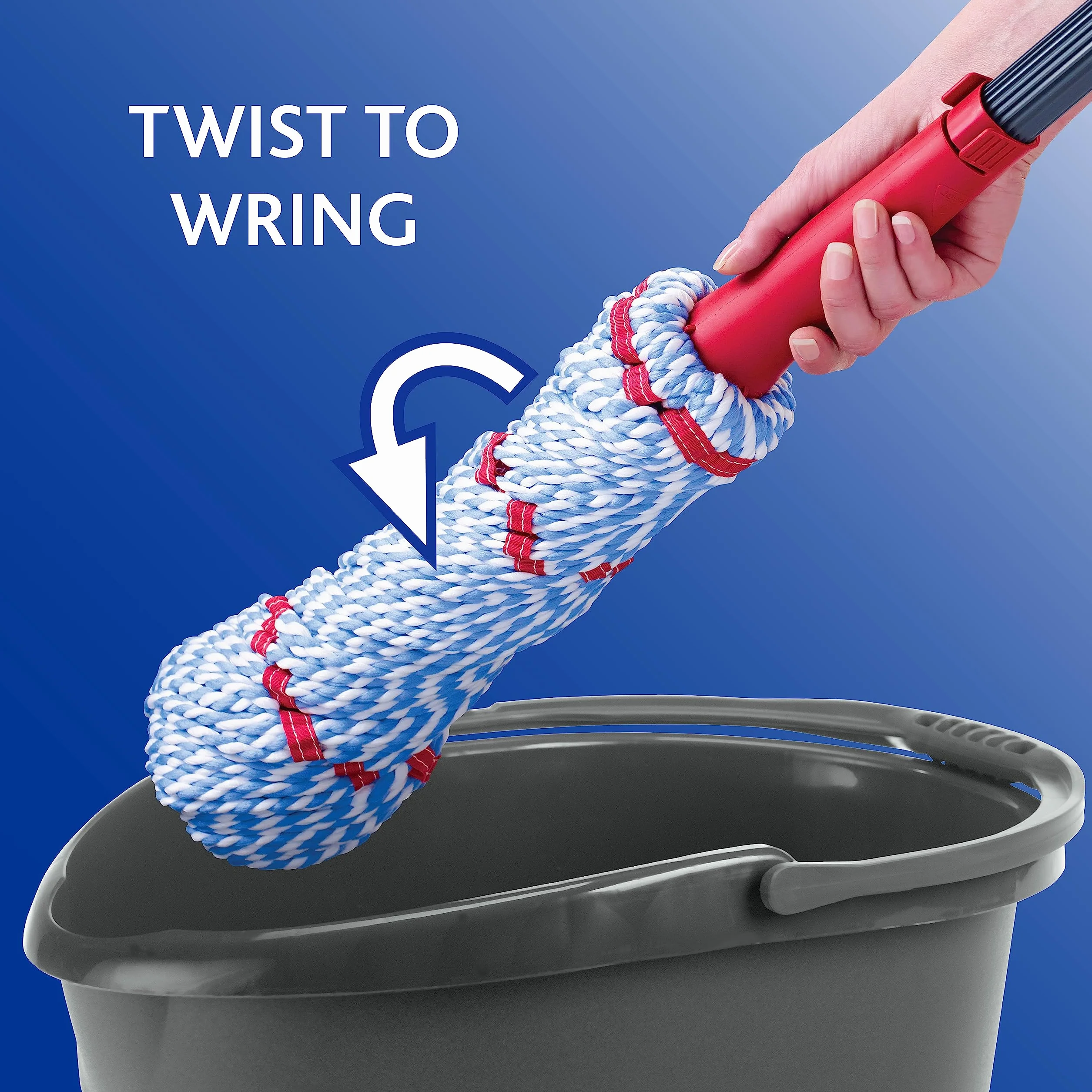 O-Cedar MicroTwist MAX Mop z mikrofibry Twist z 1 dodatkowym wkładem, wyposażony w obsługę bez użycia rąk, bardzo duża głowica mopa 45 cm, bezpieczna do wszystkich rodzajów podłóg