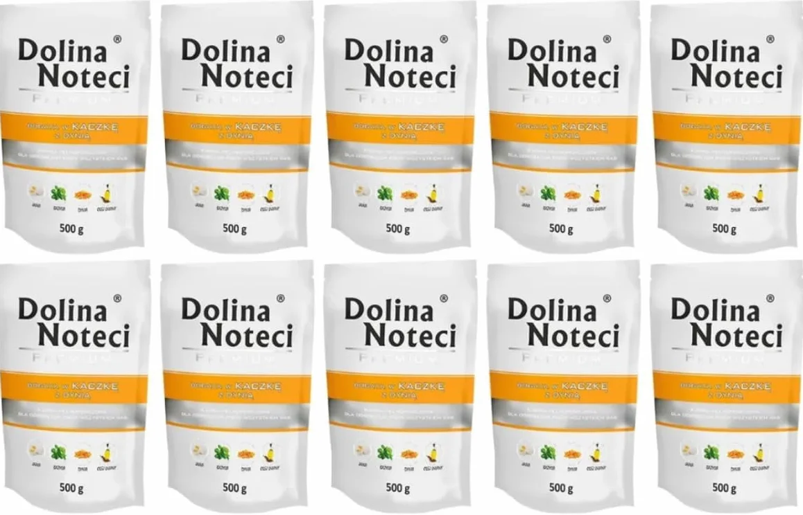 Dolina Noteci Mokra karma premium dla psów, kaczka z dynią, bezglutenowa, 10 x 500 g