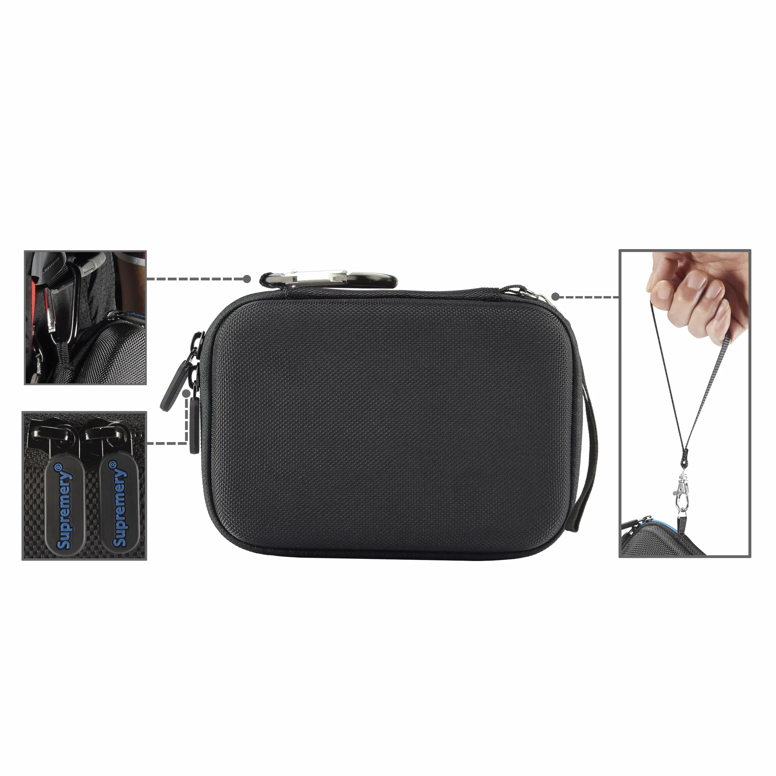 Etui kompatybilne z WOLKENKRAFT ÄRiS Ultra Vaporizer Case, akcesoria, etui ochronne, czarny i niebieski #