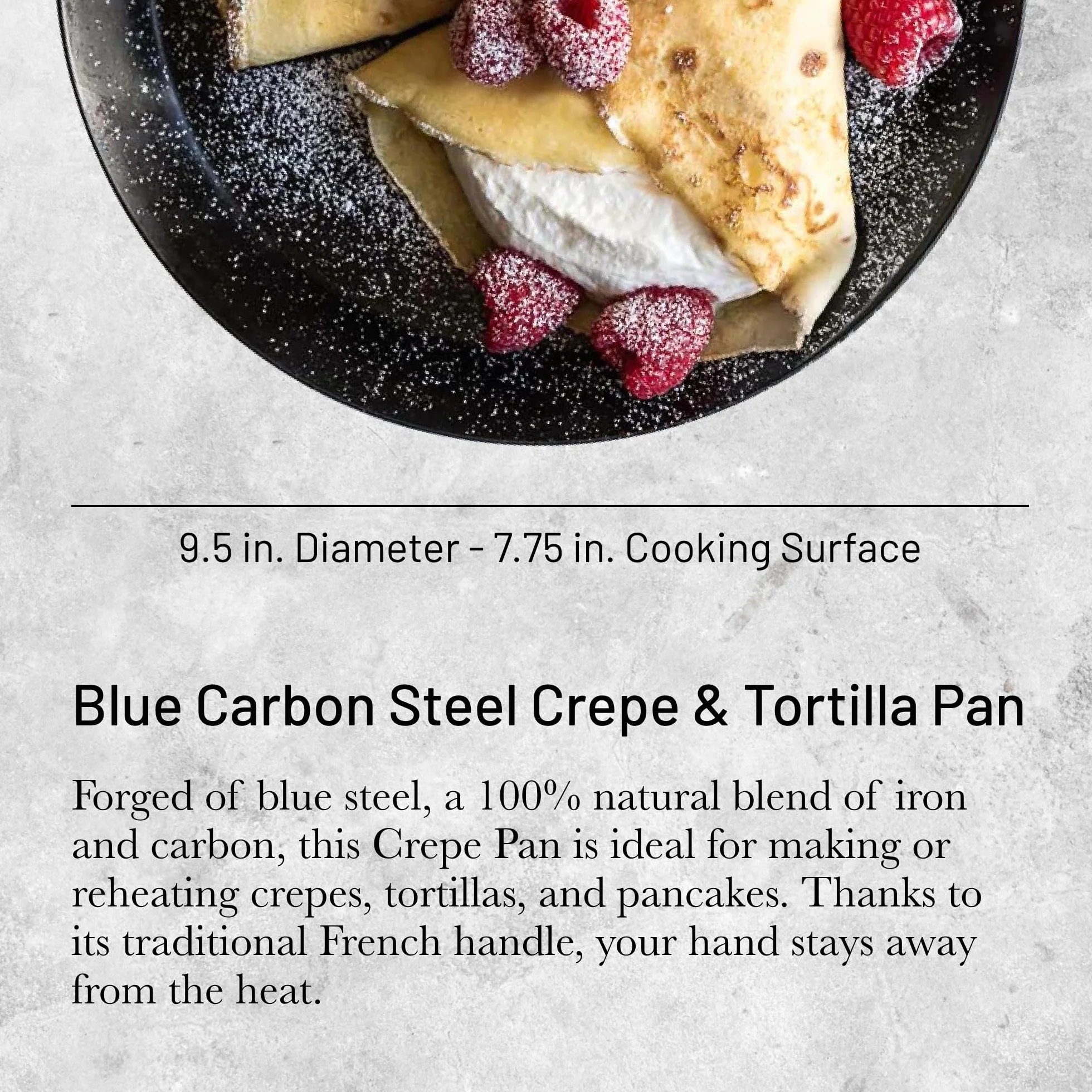 De Buyer 5303.24 Blue Steel Force Blue Pancake Pan, grubość 2 mm, średnica 24 cm