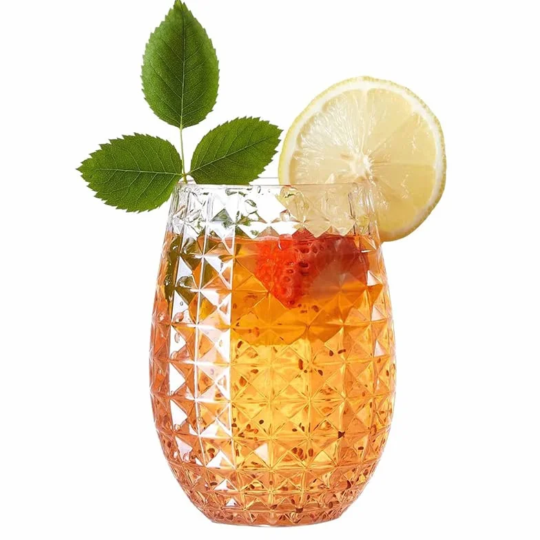 Eleganckie szklanki Wine Glasses Whiskey Cocktail Juice Drinking Plastic Cups Unbreakable Reusable and Recyclable for Outdoor Pool Party Picnics Szklanki do napojów