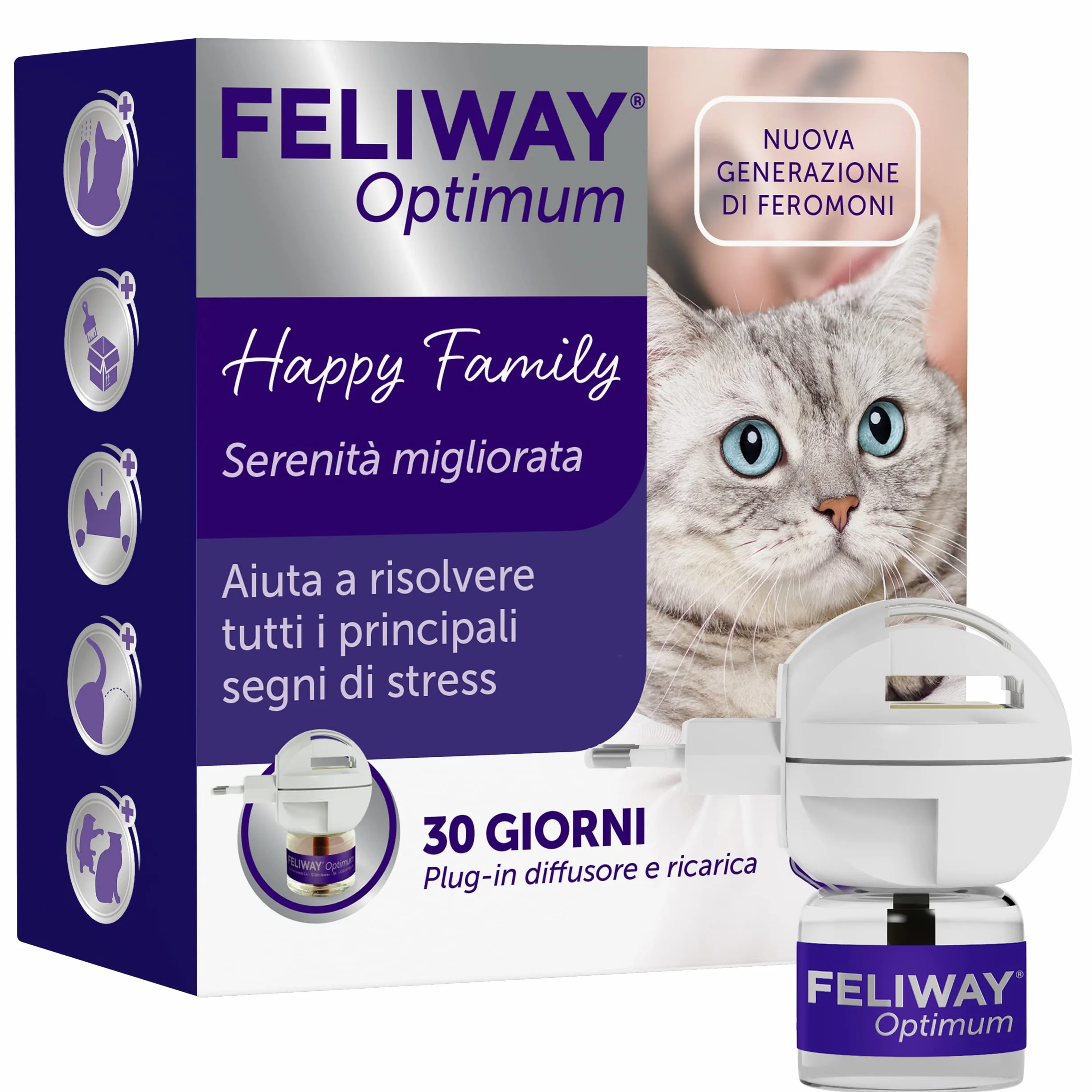 FELIWAY Optimum zestaw uspokajający dyfuzor feromonów dla kotów 48 ml 30 dni