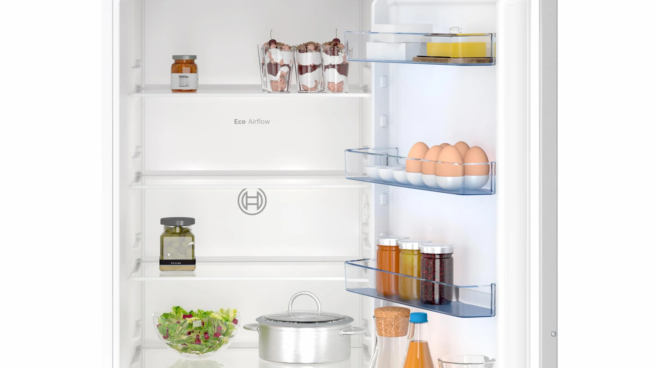 Bosch KIN96NSE0 seria 2 lodówko-zamrażarka do zabudowy, wnęka 194 x 56 cm, chłodzenie 215 l + zamrażanie 75 l, 11% większa pojemność chłodzenia, nigdy więcej rozmrażania, równomierne oświetlenie