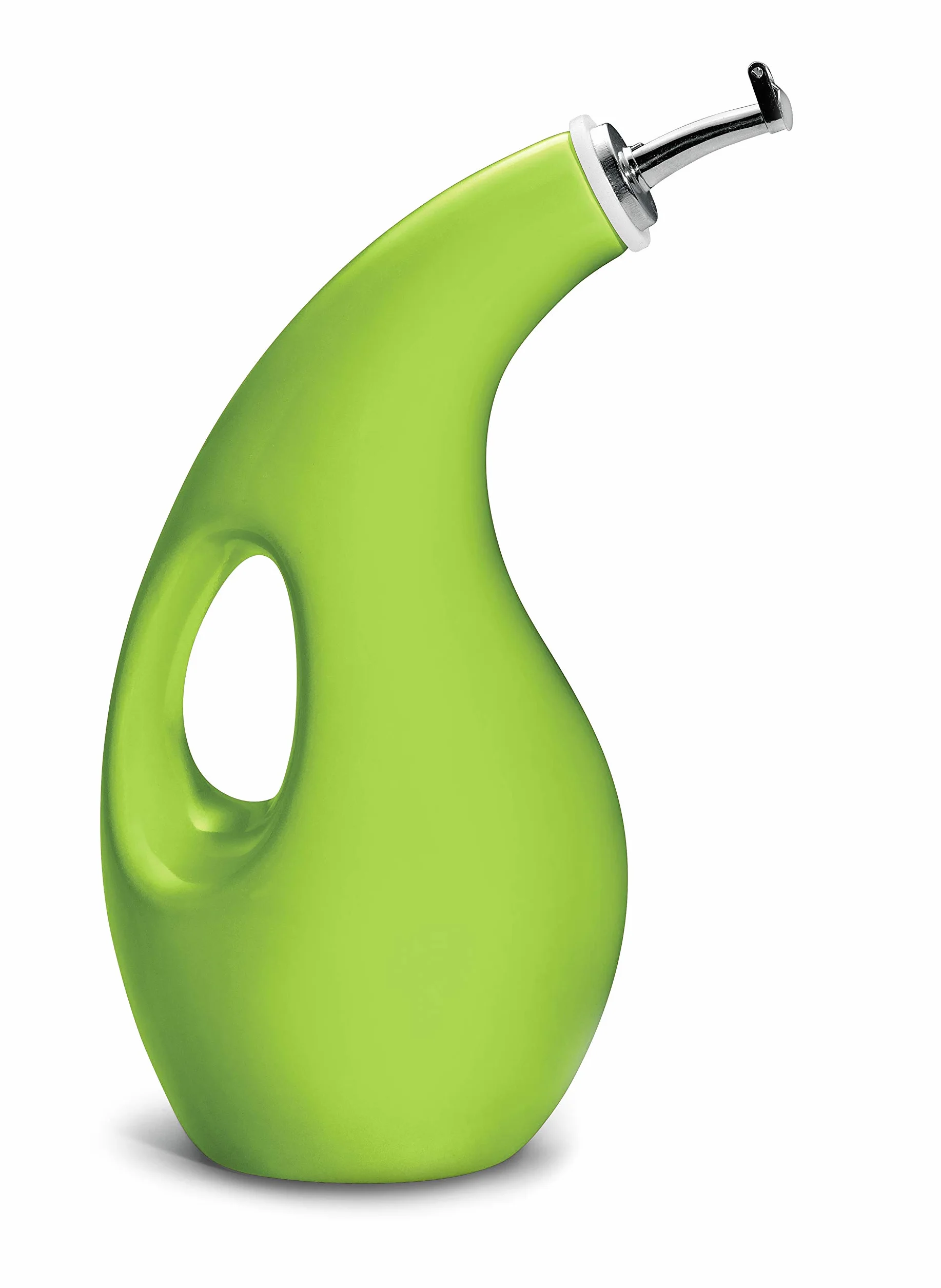Rachael Ray Solid Glaze Ceramics EVOO dozownik do butelek oliwy z oliwek z wylewką - 680 g, zielony