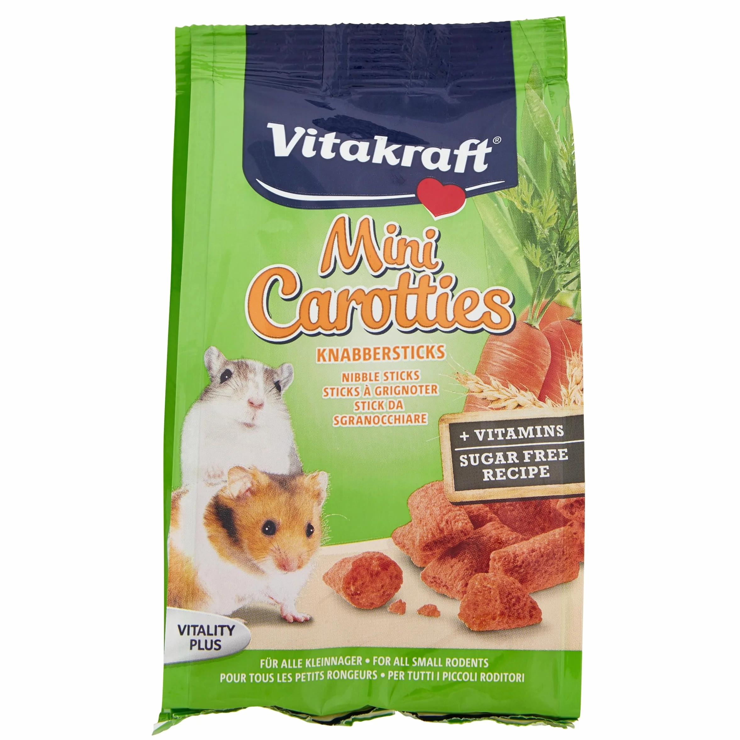 Vitakraft Mini Marchewki - Marchewkowe przysmaki dla wszystkich gryzoni - 50 g