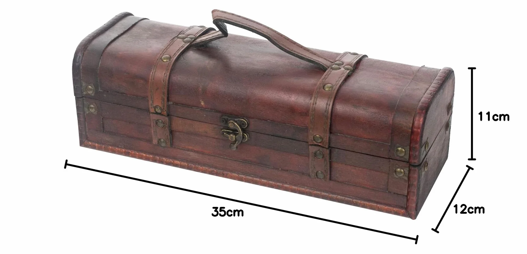 HMF Dekoracyjne pudełko prezentowe w stylu vintage z pokrywką z drewna | na 1 butelkę wina | format poziomy | Hiszpania
