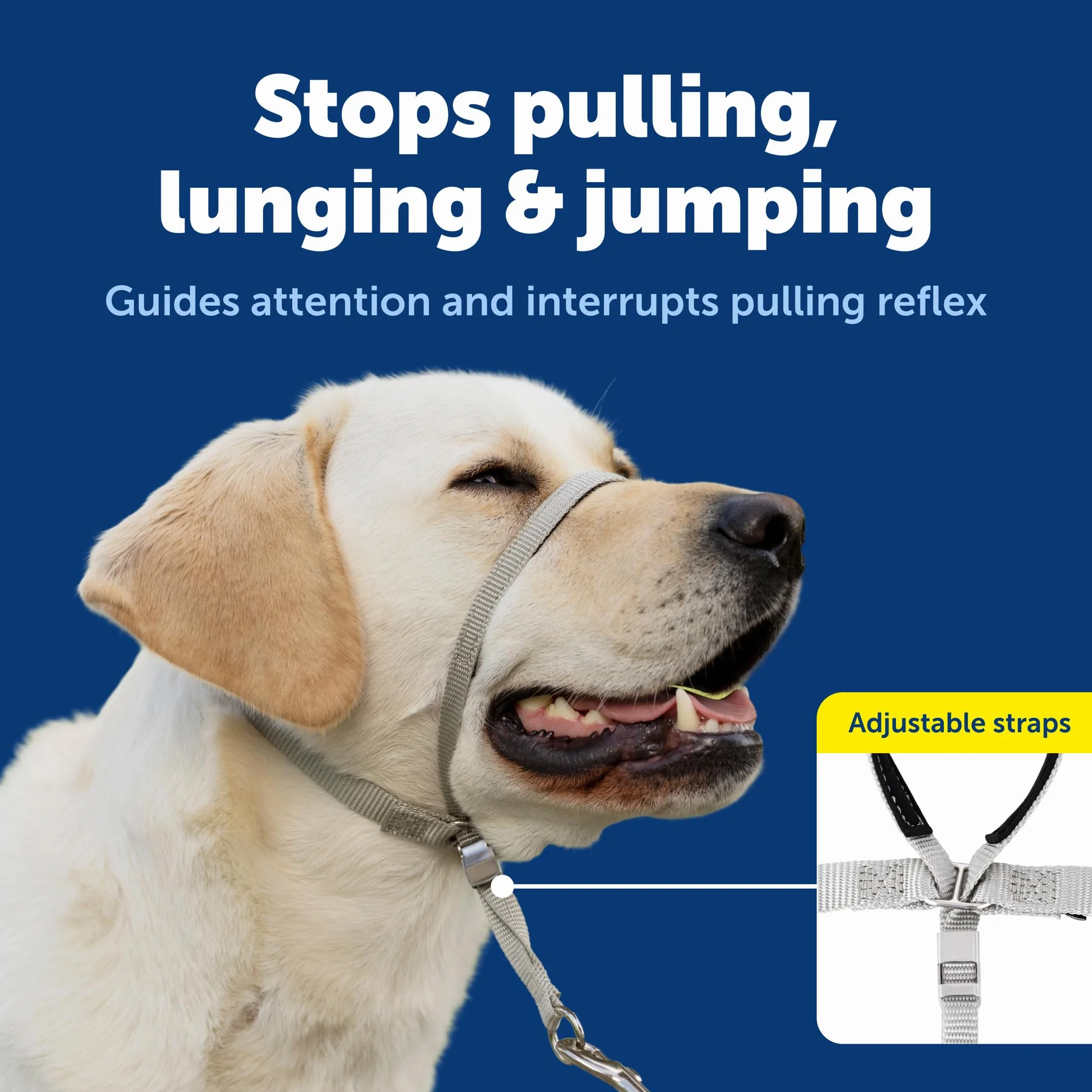 PetSafe Gentle Leader Headcollar No-Pull Dog Collar Medium Black Durable Nylon Padded Nose Loop Adjustable Fit