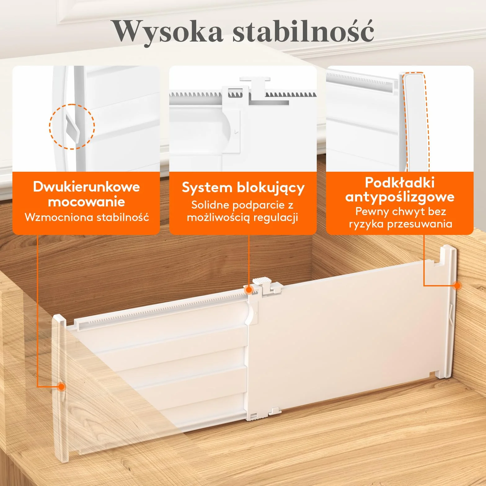 Lifewit 4-pakt głębokich przegród szufladowych o wysokości 15,2 cm, 29,2-47 cm rozszerzalne przegródki na ubrania do szuflad, regulowane organizery do szuflad komody, białe separatory szufladowe do