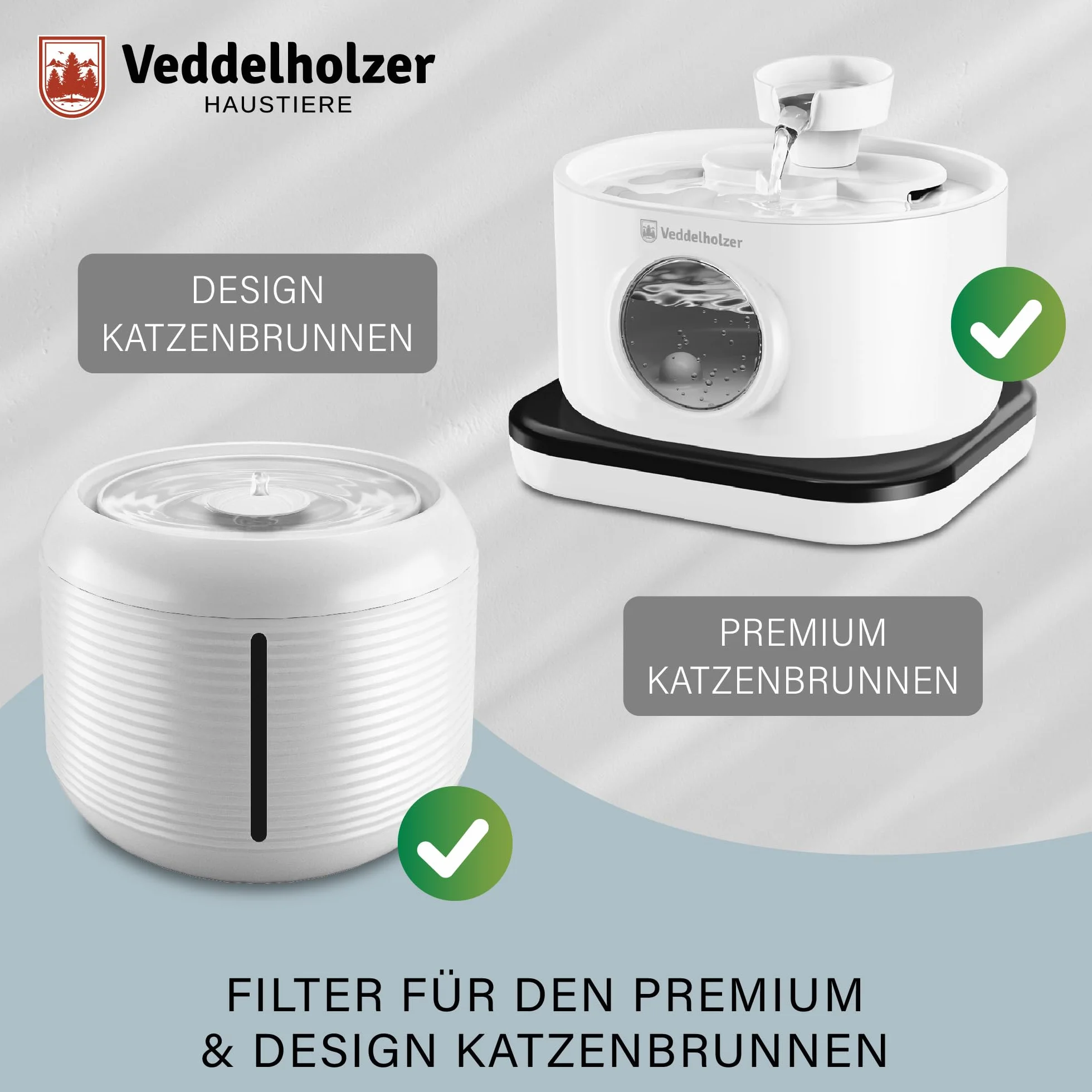 Veddelholzer 6 filtrów do fontanny dla kotów + 3 gąbki zapasowe, 4-krotna filtracja