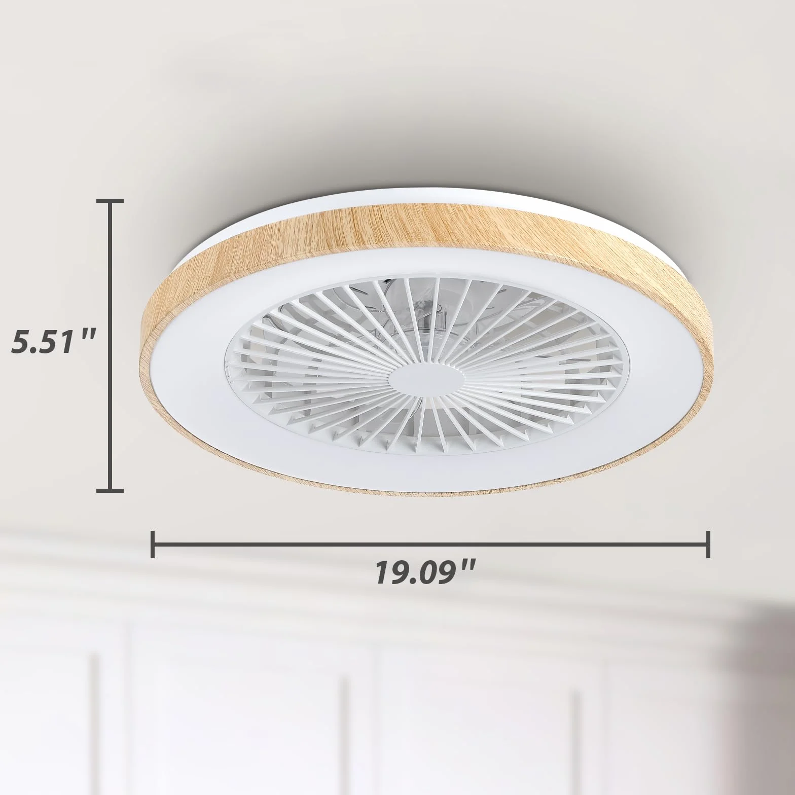 Wentylator sufitowy z oświetleniem do sypialni, Ø 48 cm, cichy silnik DC 20 W, pilot zdalnego sterowania, 6-biegowy, nowoczesna lampa sufitowa LED 40 W z wentylatorem, RGB, możliwość ściemniania, 3000