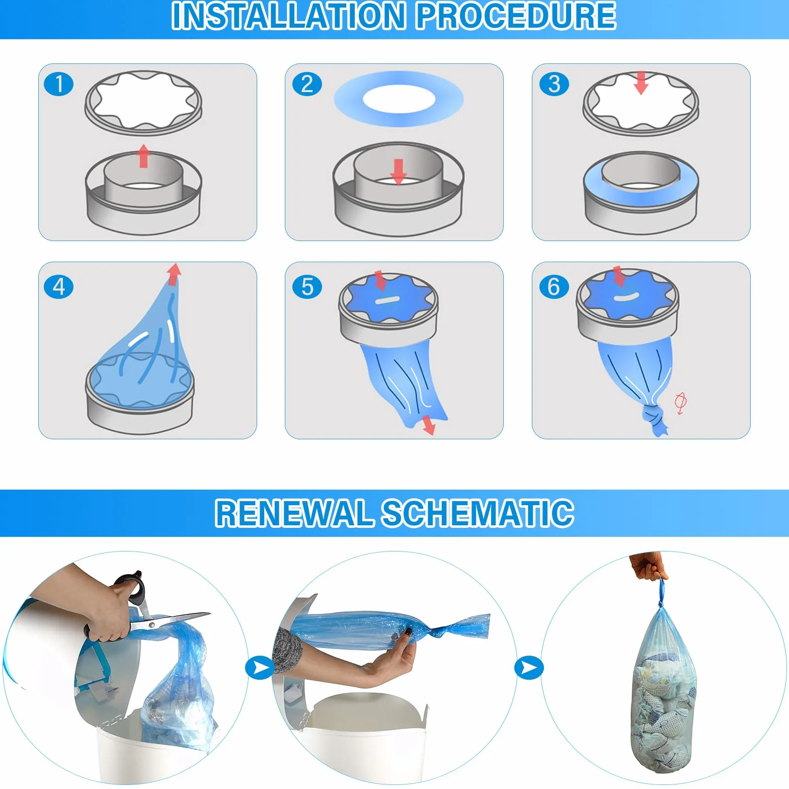 Pojemnik na pieluchy 9 sztuk kompatybilny z AngelCare Litter Locker Tommee Tippee wiaderko z uszczelnieniem