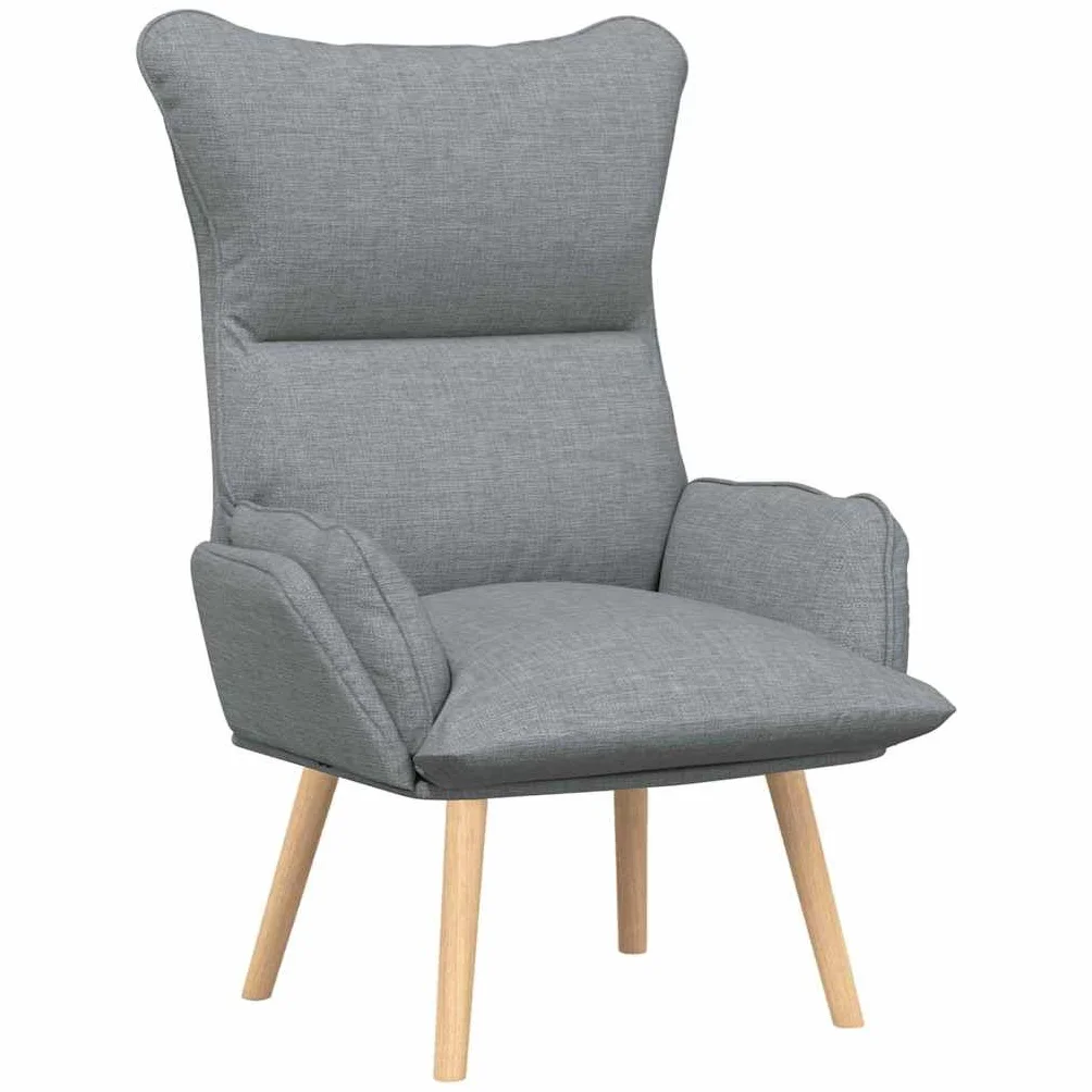vidaXL fotel Jasnoszary 69 x 74 x 93 cm Tkanina i sklejka, Elegancki fotel, nowoczesny design, przytulne i relaksujące siedzisko do salonu, sypialni, biura