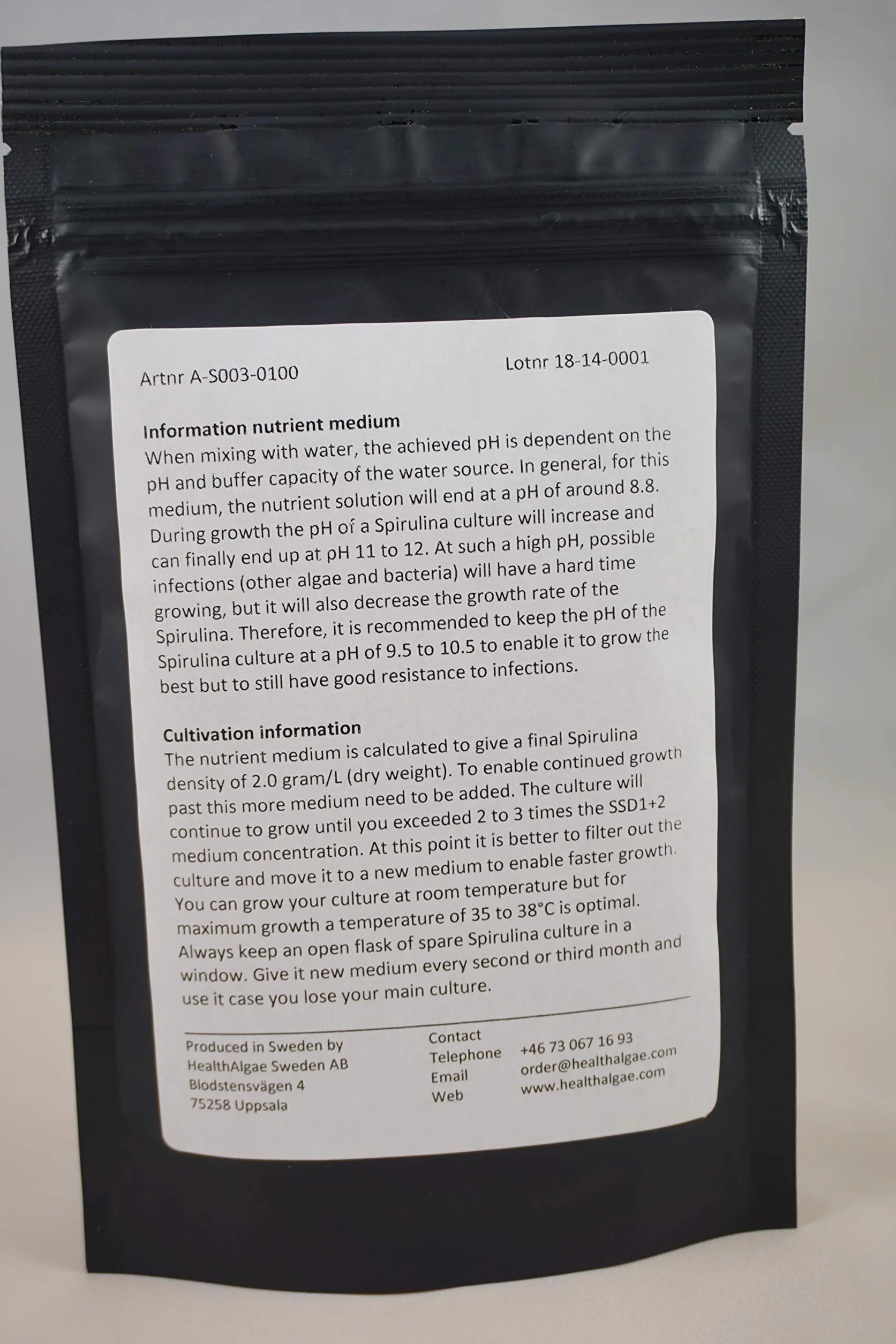 Live Spirulina platensis (250 ml) + 10 l suchej Spirulina Growmedium SSD1+2 - hodowla glonów + nawóz (250 ml + 10 l)