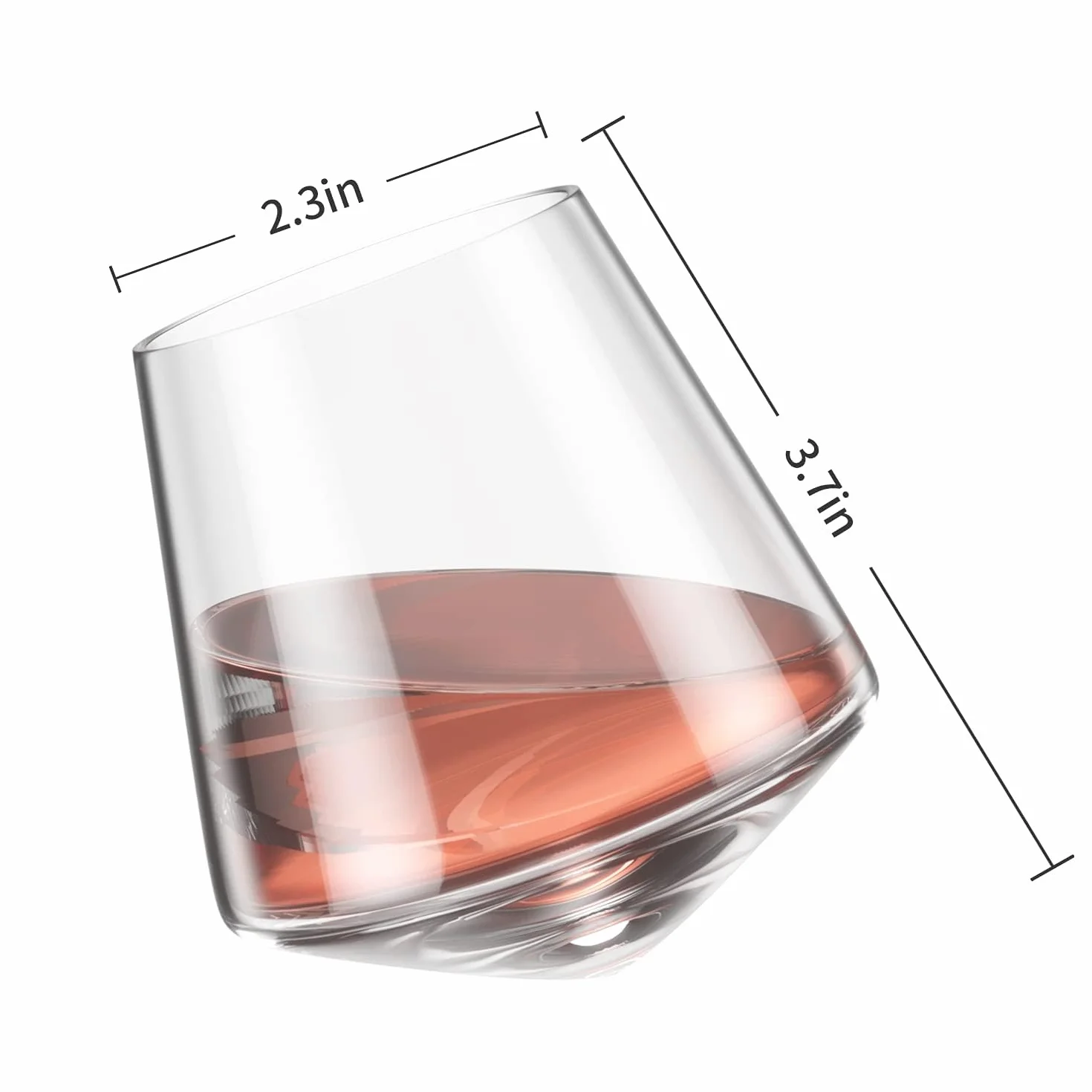 Szklanki do rumu, do whisky, koniaku, whisky bez trzonka, kieliszki do degustacji, kryształowe kieliszki do likieru, zestaw 6 sztuk, 300 ml