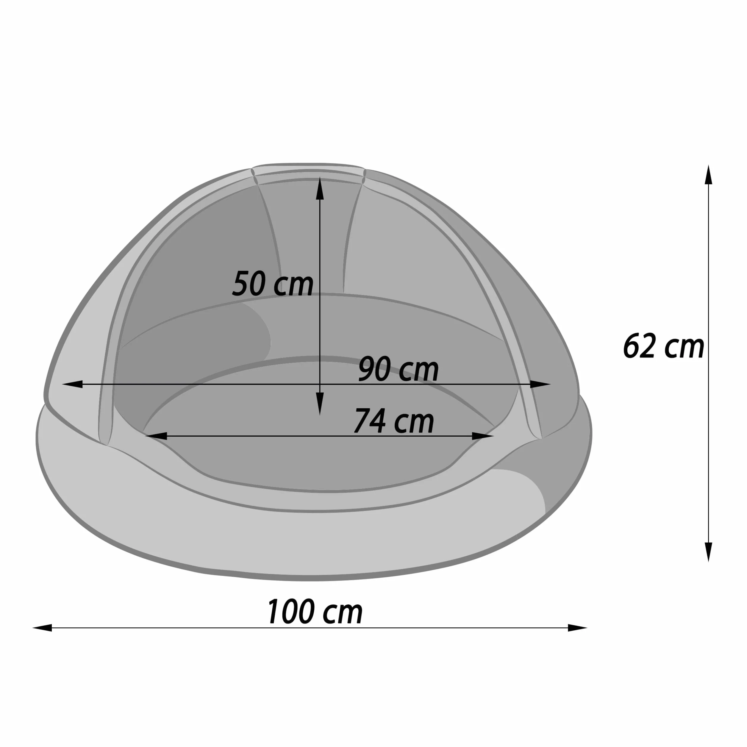 PillowPrim Legowisko dla psa 2w1 domek grafitowe XL 100x100x62 cm