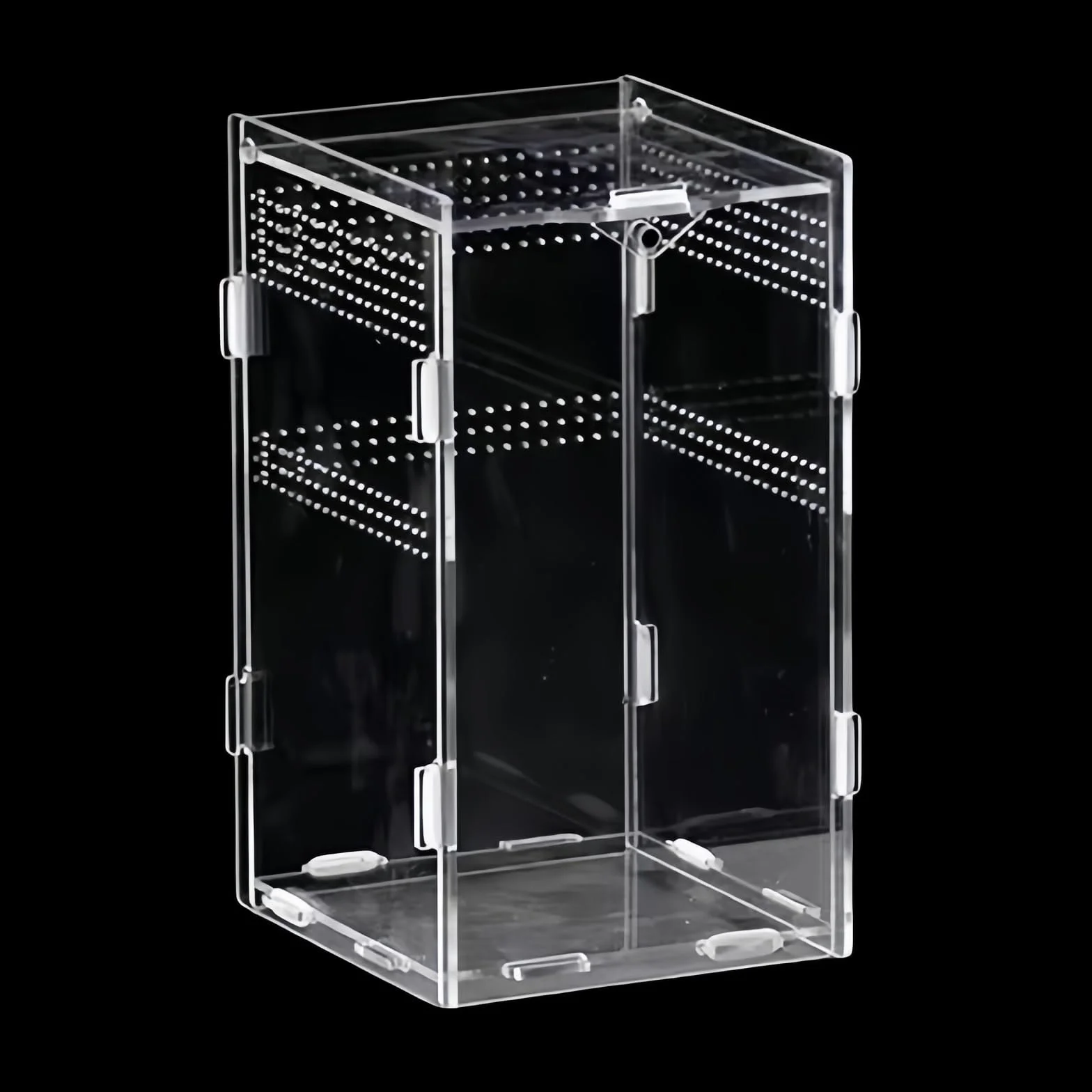 Przezroczyste akrylowe terrarium dla gadów 360° z pustymi porami
