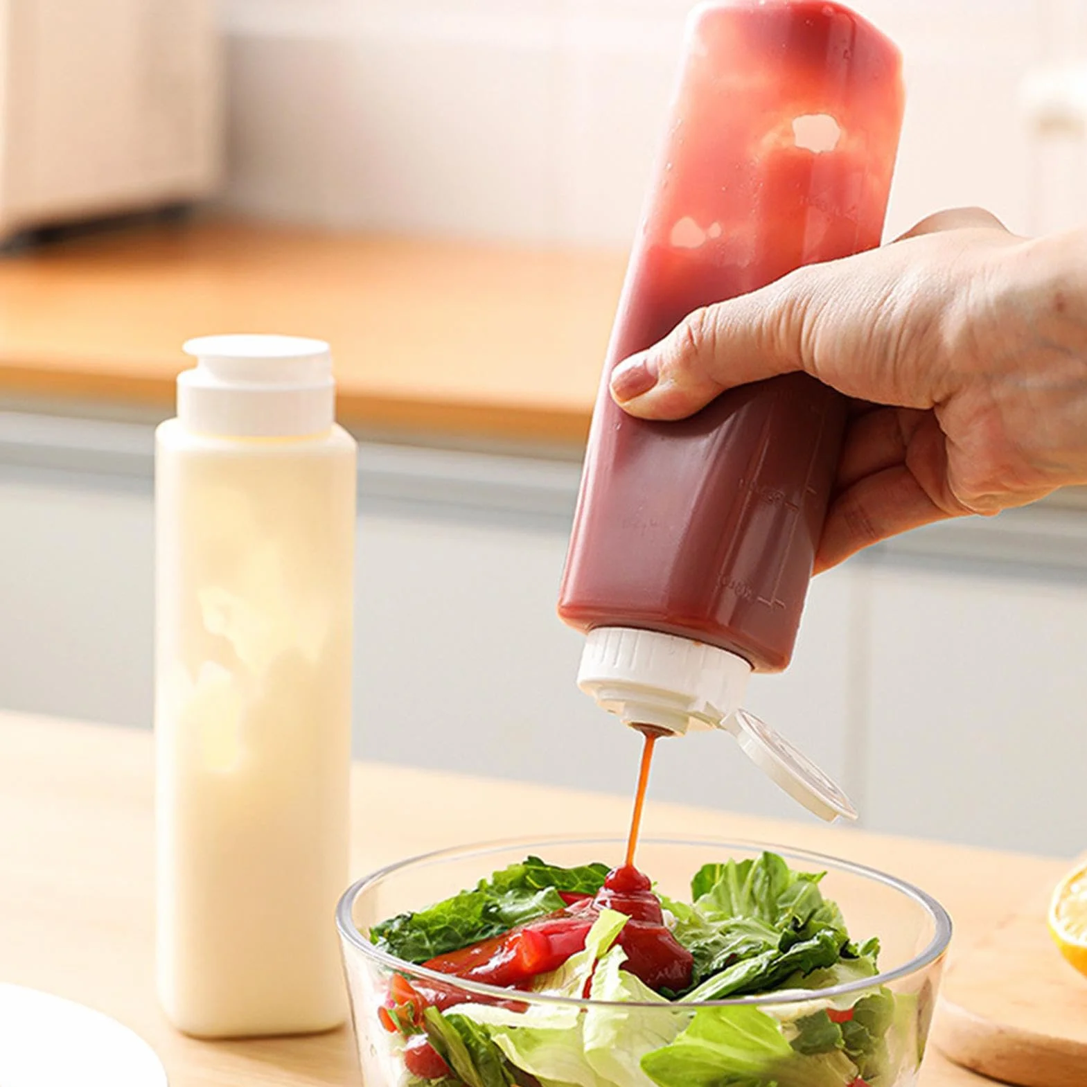 Butelki do wyciskania sosów, dozownik sosów sałatkowych, szczelne butelki do dozowania balsamu rzemieślniczego, na pigment, olej, majonez