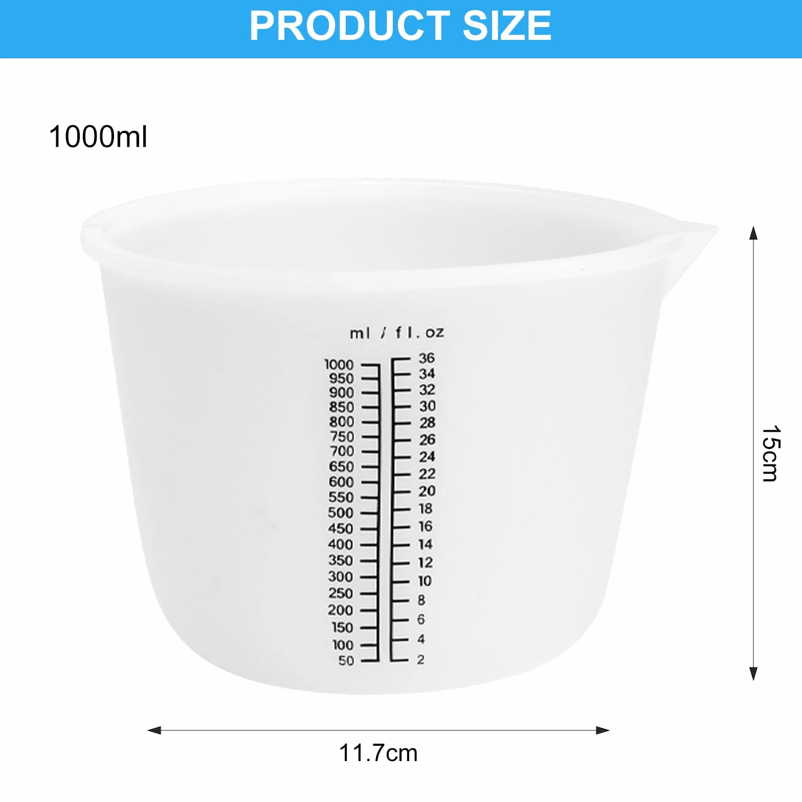 APOMOONS Miarka silikonowa 1000 ml