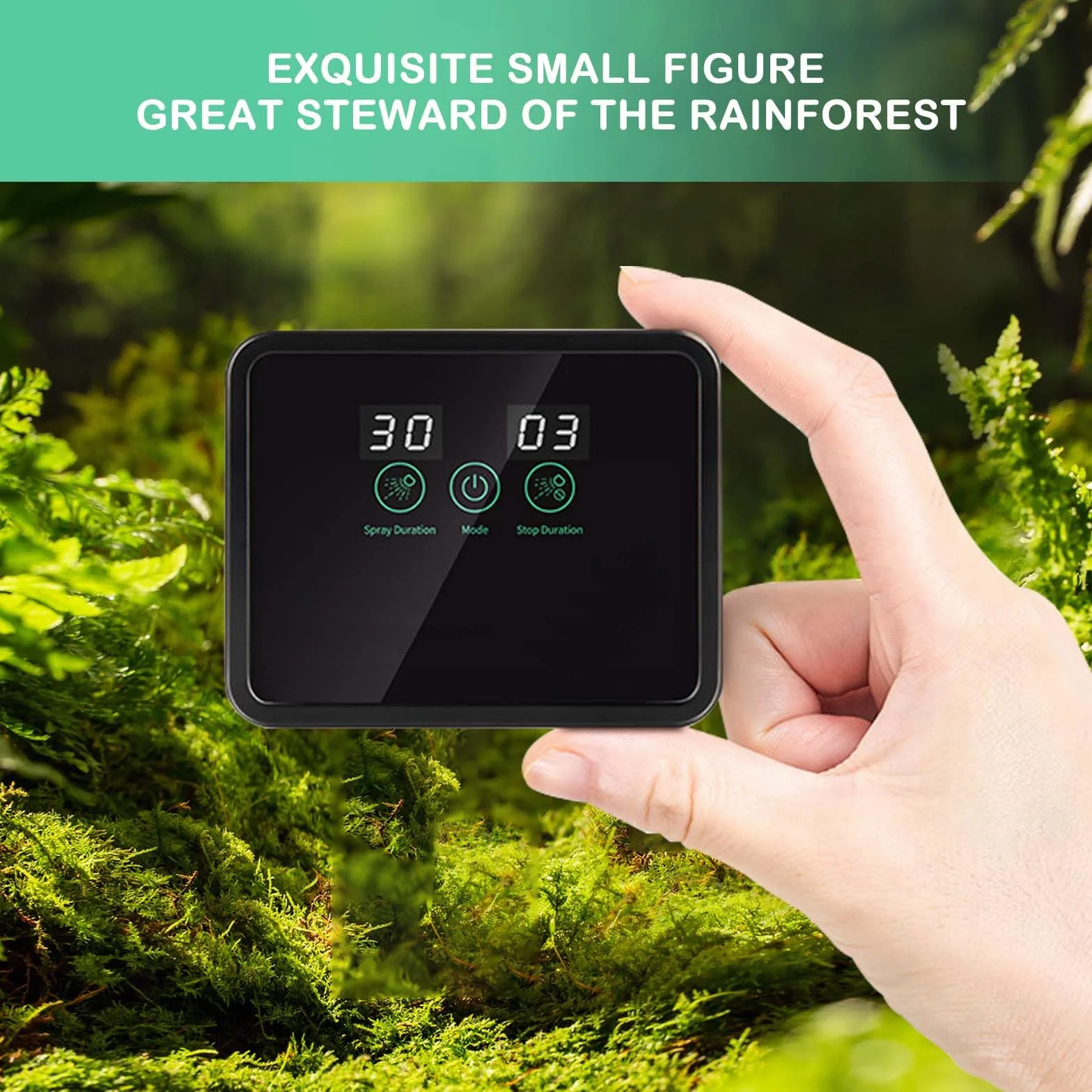 Inteligentny Nawilżacz dla Gadów Terrarium z Zegarem i Dysze Mgły Regulowane 360°