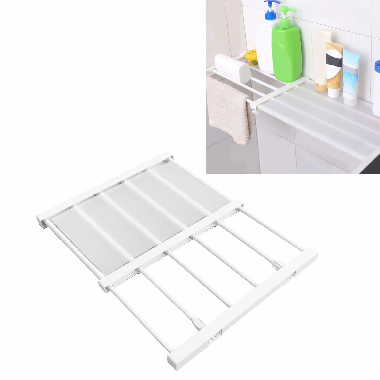 Szafa na Ubrania Rozkładana Półka Napinająca - Szafka Organizacyjna z Regulowanymi Półkami i Stojaki do Organizacji Bez Przegródek Wiertniczych (Długość 30-40 cm / 11,8-15,7 cala)