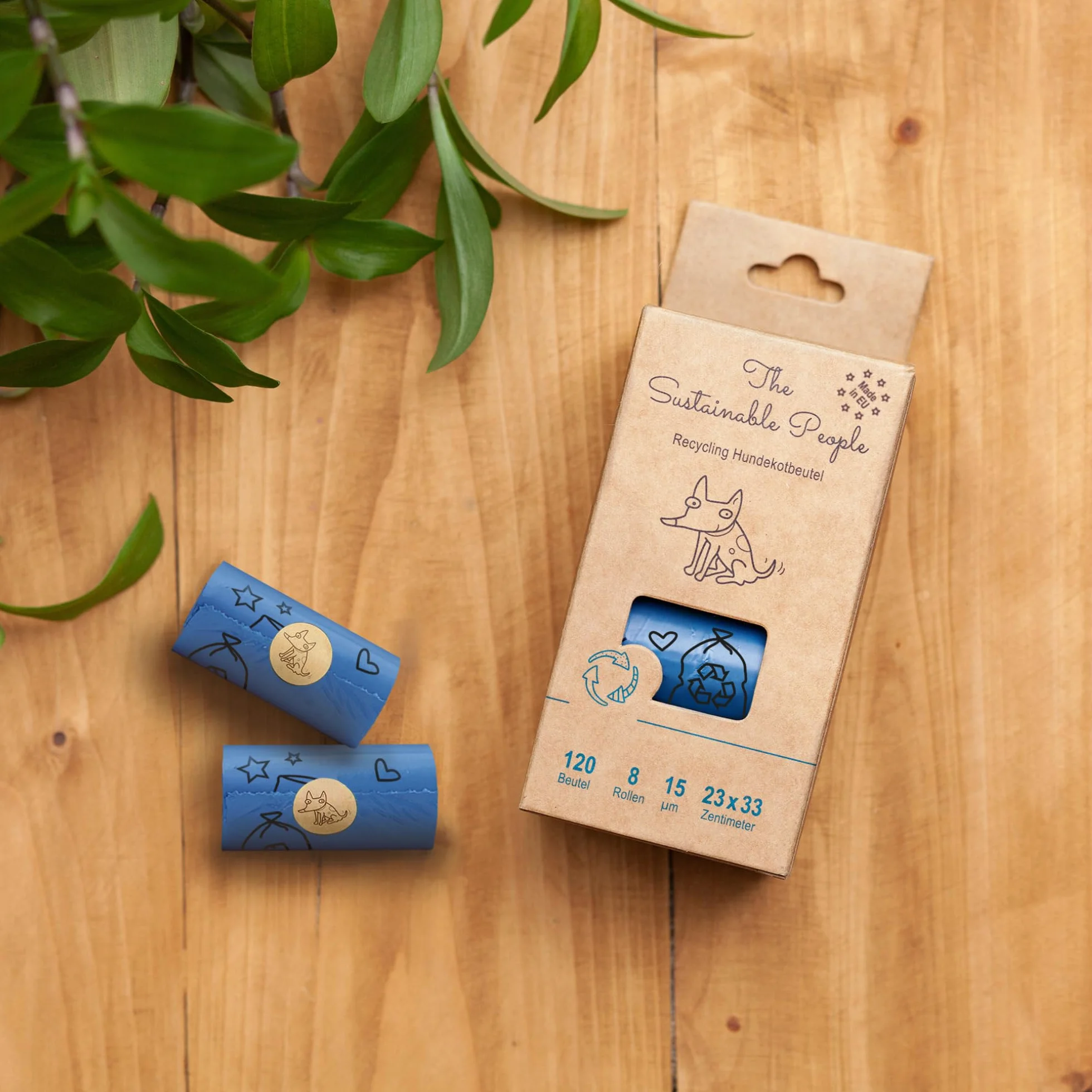 The Sustainable People TSP Recycling worki na odchody dla psów 80% z recyklingu PE 15 µm mocne zabezpieczone przed wyciekiem