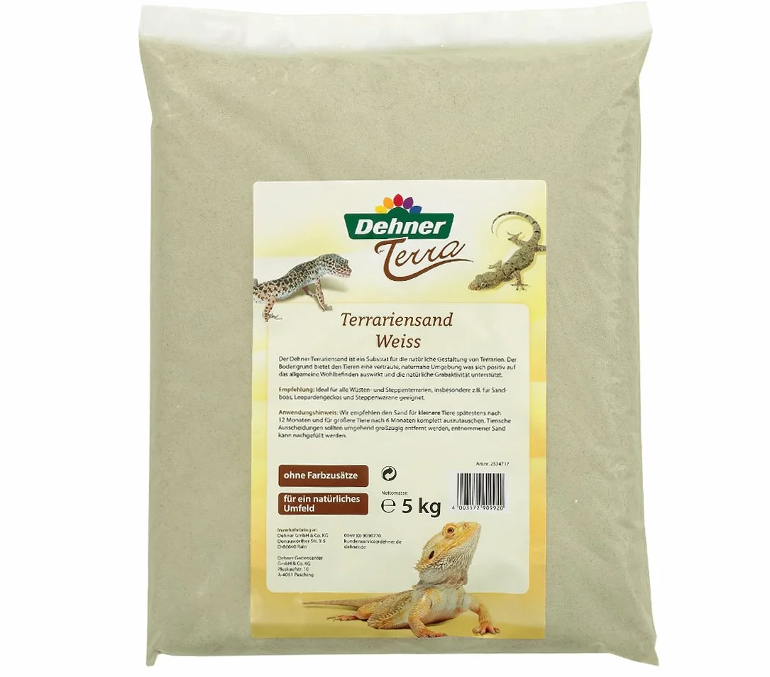 Piasek do terrarium Dehner Terra 0,2-1 mm 5 kg biały