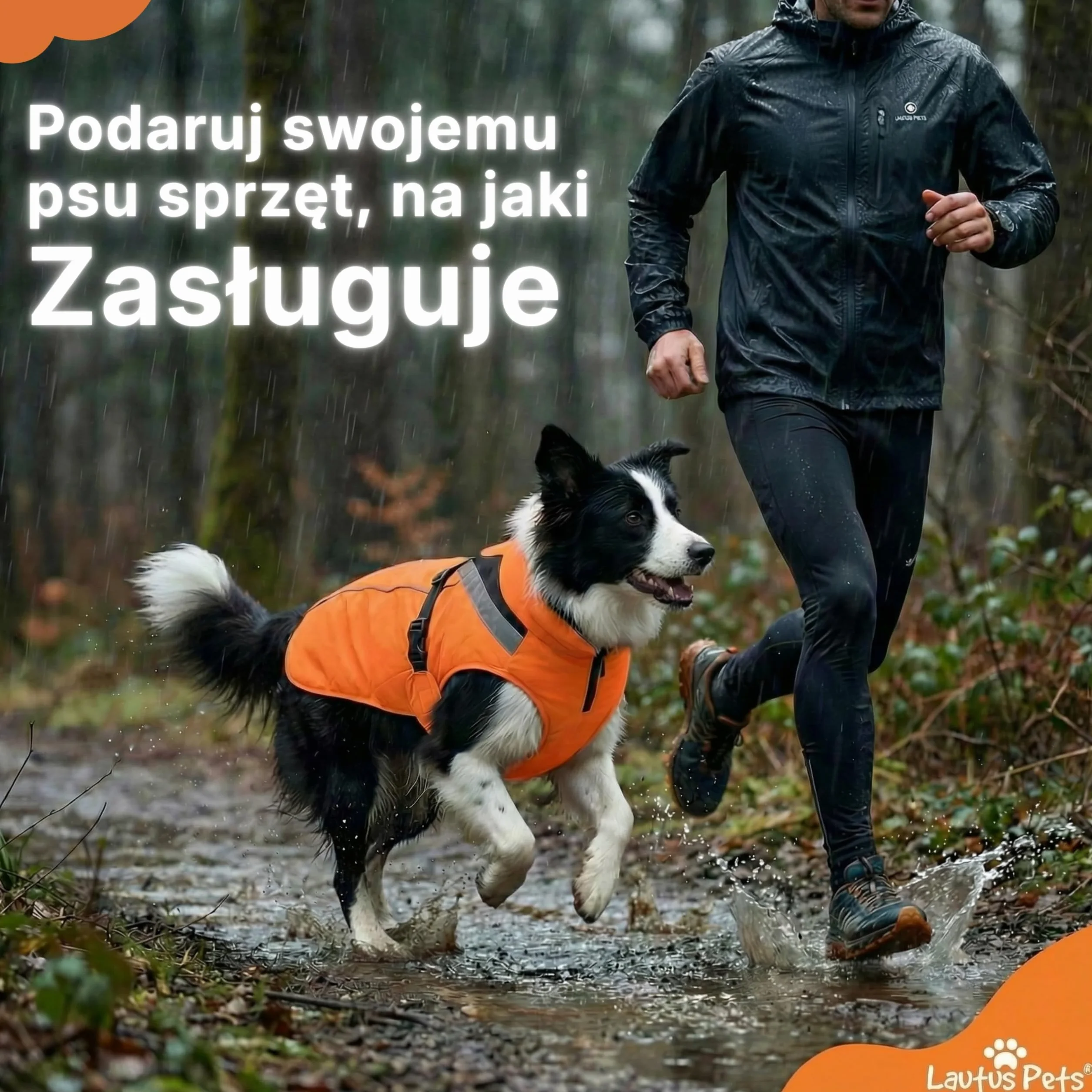 Płaszcz przeciwdeszczowy dla psa wodoodporny z elementami odblaskowymi XXL Pomarańczowy