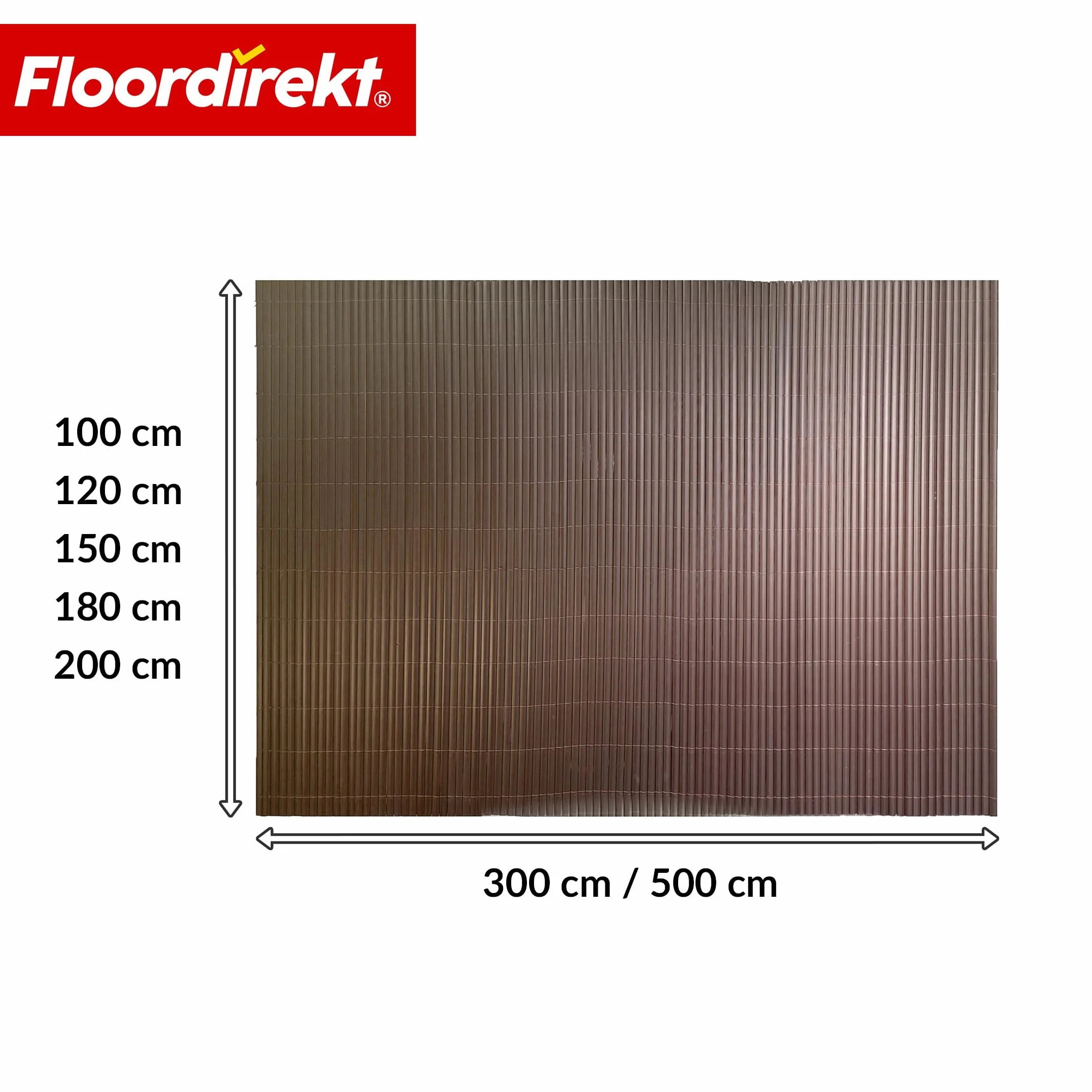 Floordirekt Osłona przed spojrzeniami, do ogrodu, na balkon i taras, mata maskująca, ochrona przed spojrzeniami i na zewnątrz, dostępna w wielu kolorach i rozmiarach (100 x 500 cm, brązowa)