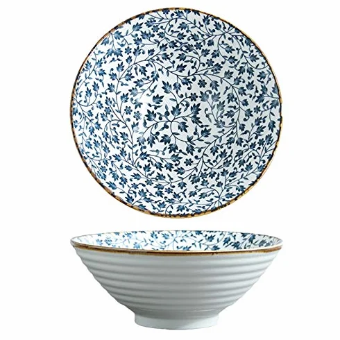 Duża ceramiczna miska ramen, 23 cm, 1500 ml, retro miska do zupy do ramenu, Udon, Soba, Pho i azjatyckiego makaronu - idealna do jadalni i rozrywki