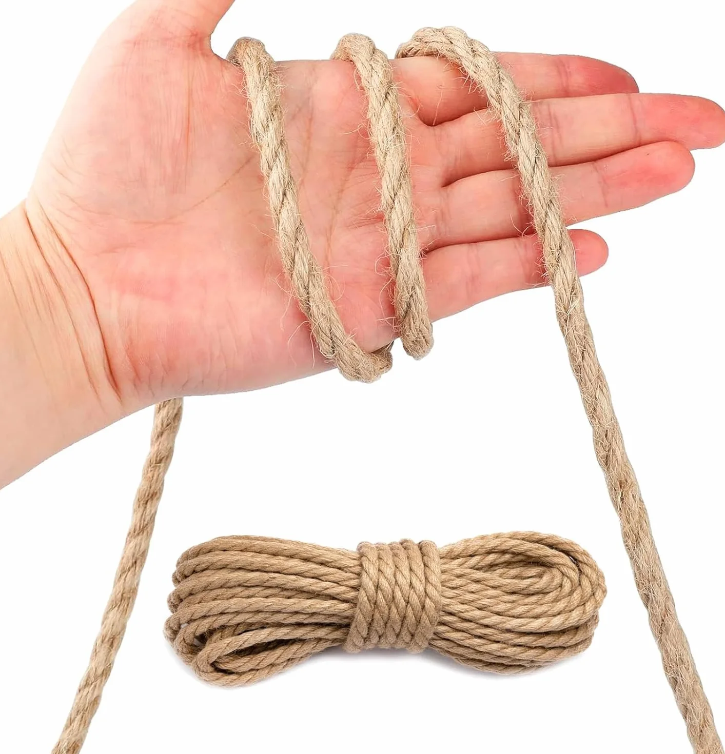 Lina jutowa 10 mm x 20 m – mocna lina konopna z włókien naturalnych do ogrodu, DIY, dekoracji, wiązek i na kemping – wytrzymały sznurek jutowy, sznurek, sznurek do pakowania, taśma jutowa