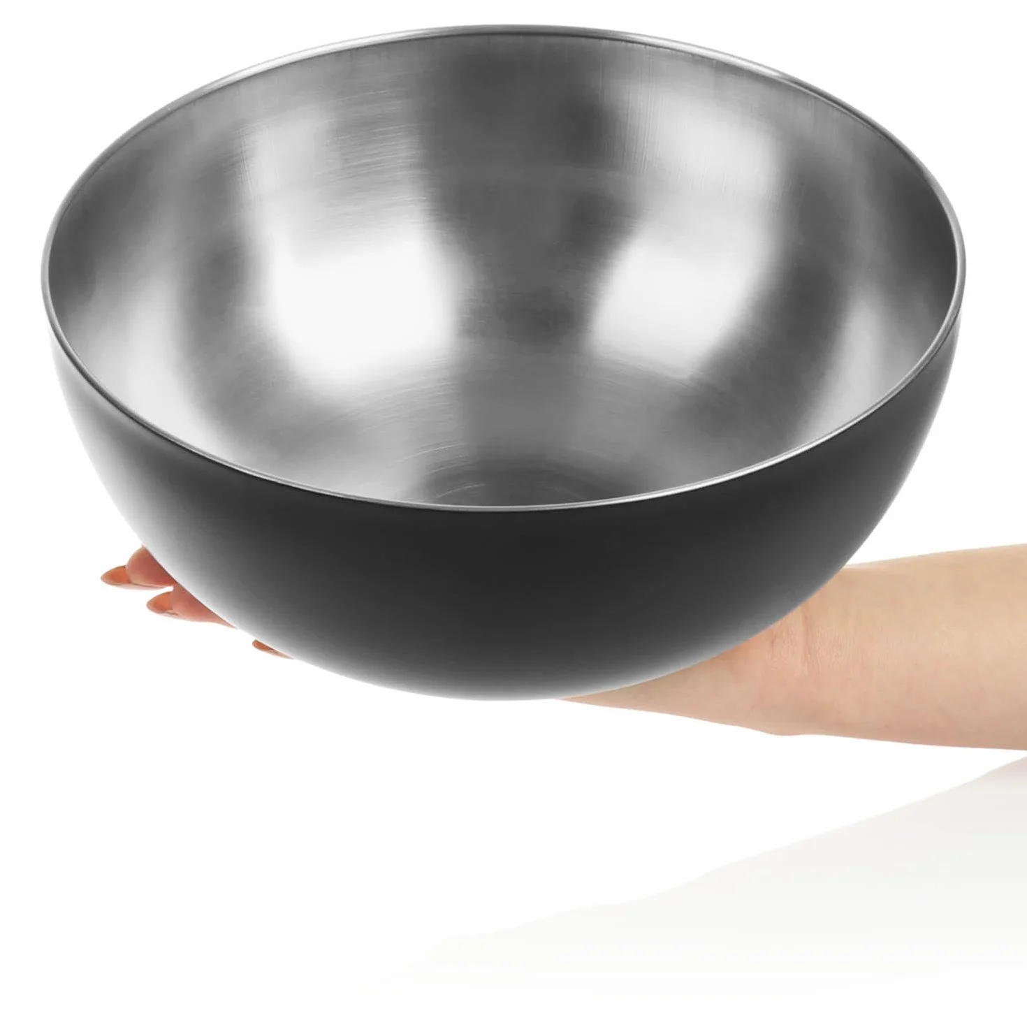 COM-FOUR® Miska do mieszania wykonana ze stali nierdzewnej z czarna powloka zewnetrzna moze sluzyc jako salaterka, miska na owoce lub po prostu jako miska ozdobna. (1 sztuka - Ø 24cm czarny)