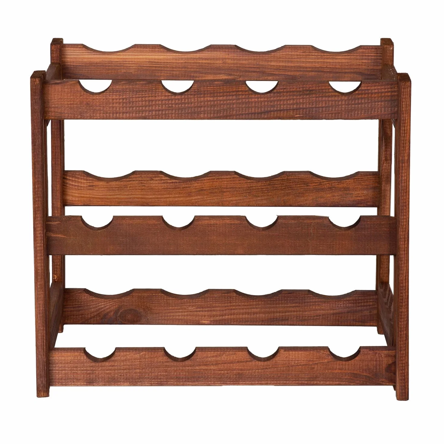 Drewniany Regał Na Wino Brązowy 12 Butelek 44x38x25 cm Naturalne Drewno Stojak Na Wino Do Kuchni Piwnicy Salonu