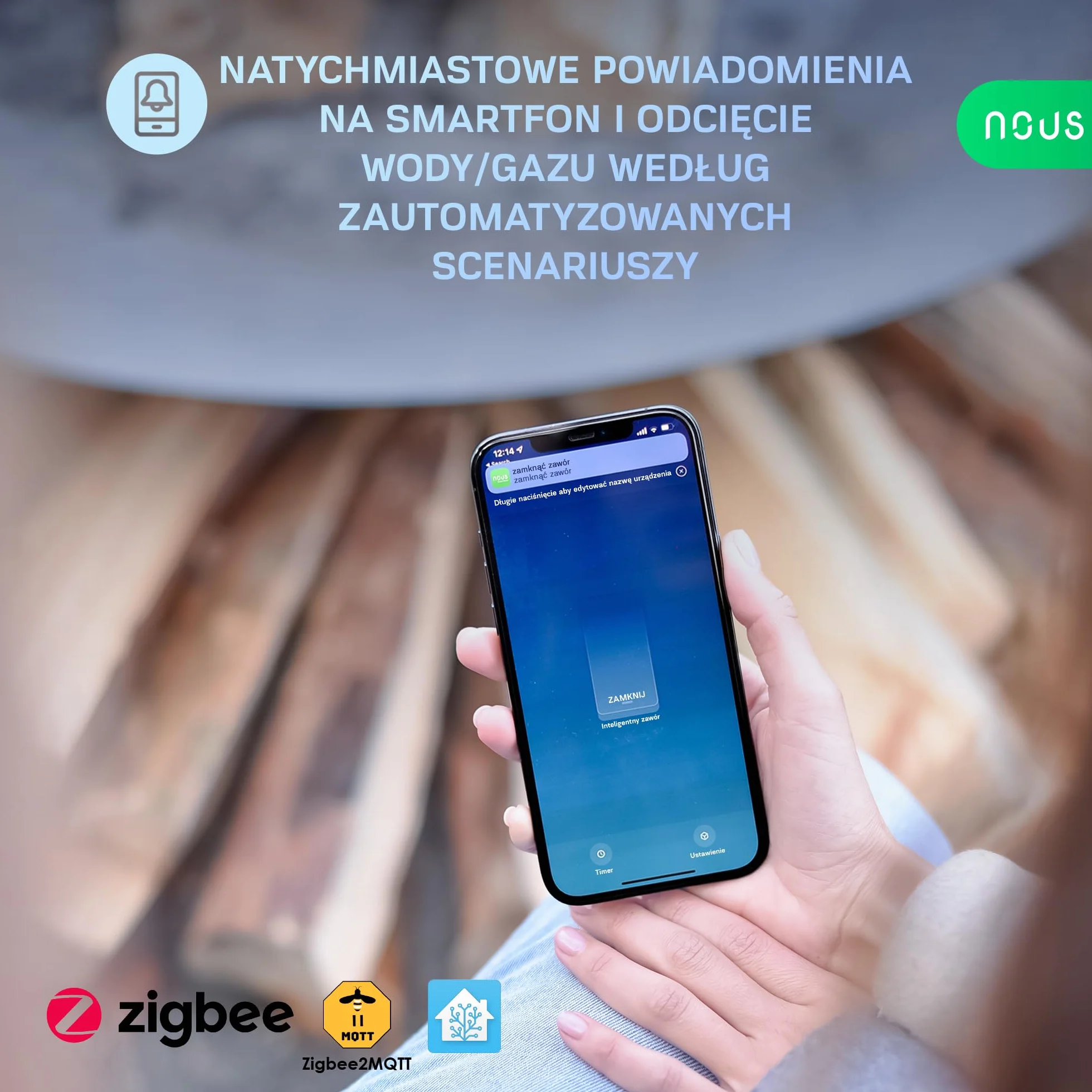 Zawór wodny NOUS LZ3 ZigBee, Asystent Google, kompatybilny z Amazon Alexa, aplikacja NOUS Smart, zegar sterujący Tuya Smart Life, zawór wodny ZigBee, sterownik nawadniania ZigBee2MQTT.