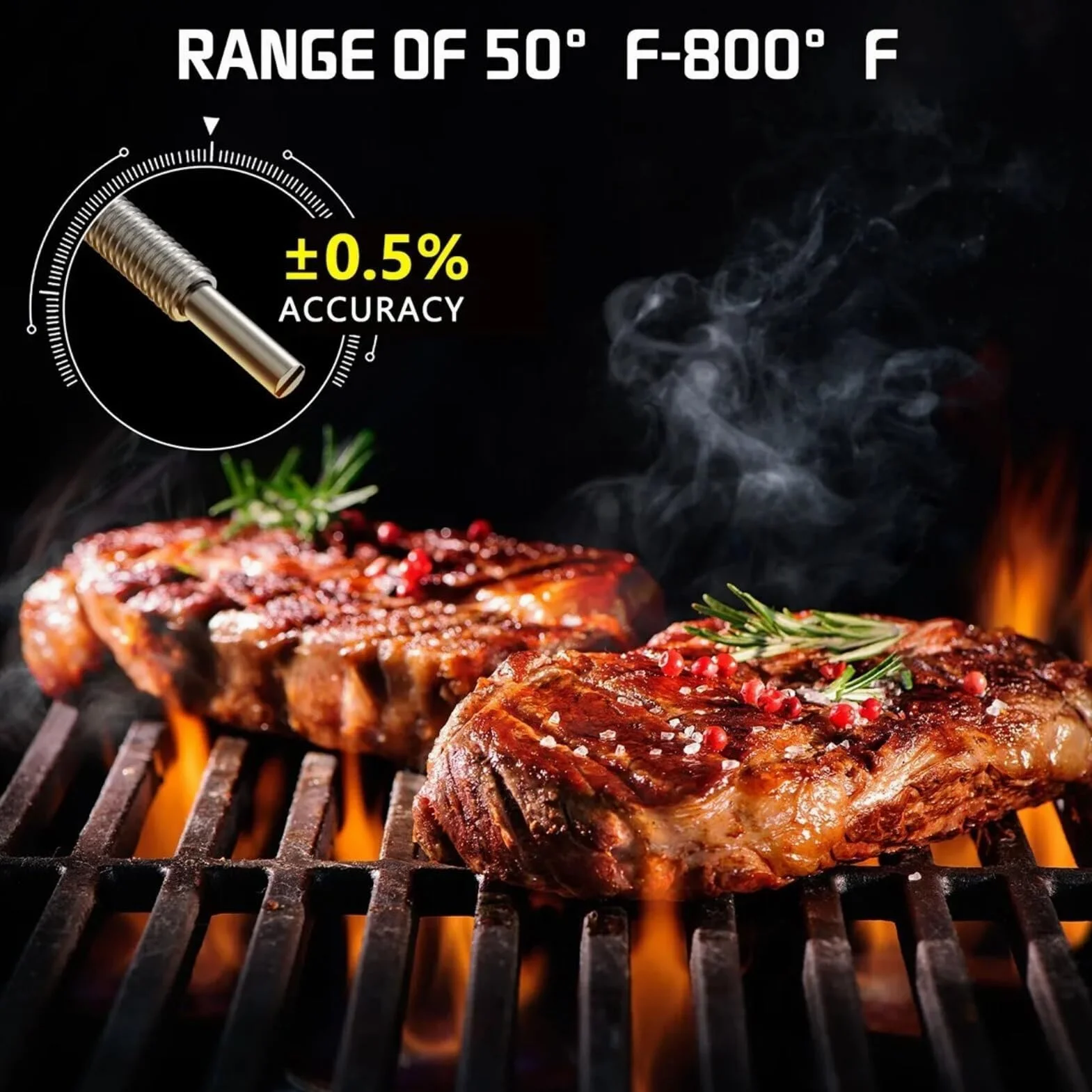 10-425 ℃ Termometr do grillowania ze stali nierdzewnej Termometr bimetaliczny do piekarnika 50~800 ℉ Wskaźnik temperatury do grillowania