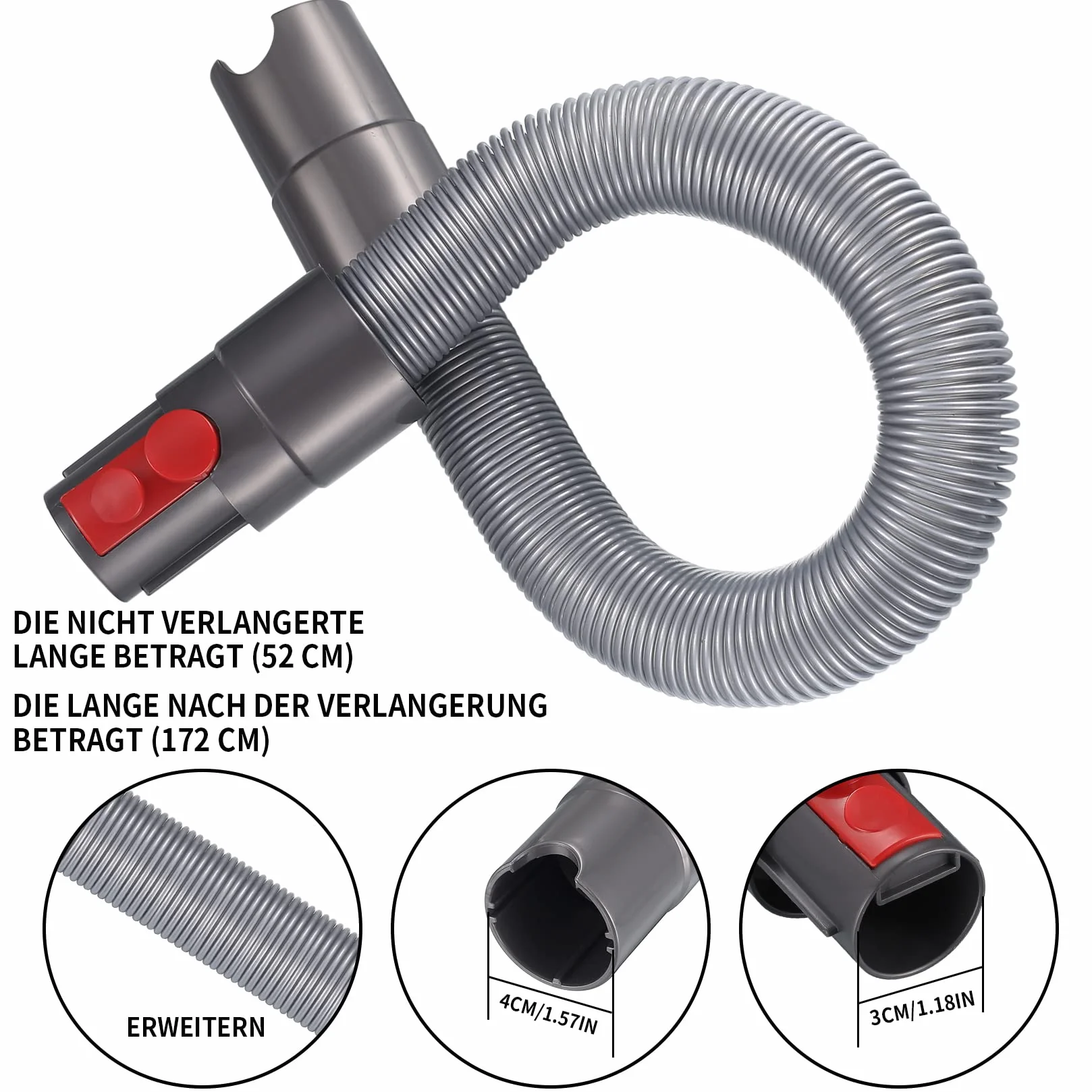 Przedłużenie węża do odkurzacza Dyson V7 V8 V10 SV10 SV11, wąż przedłużający, wąż zastępczy, akcesoria