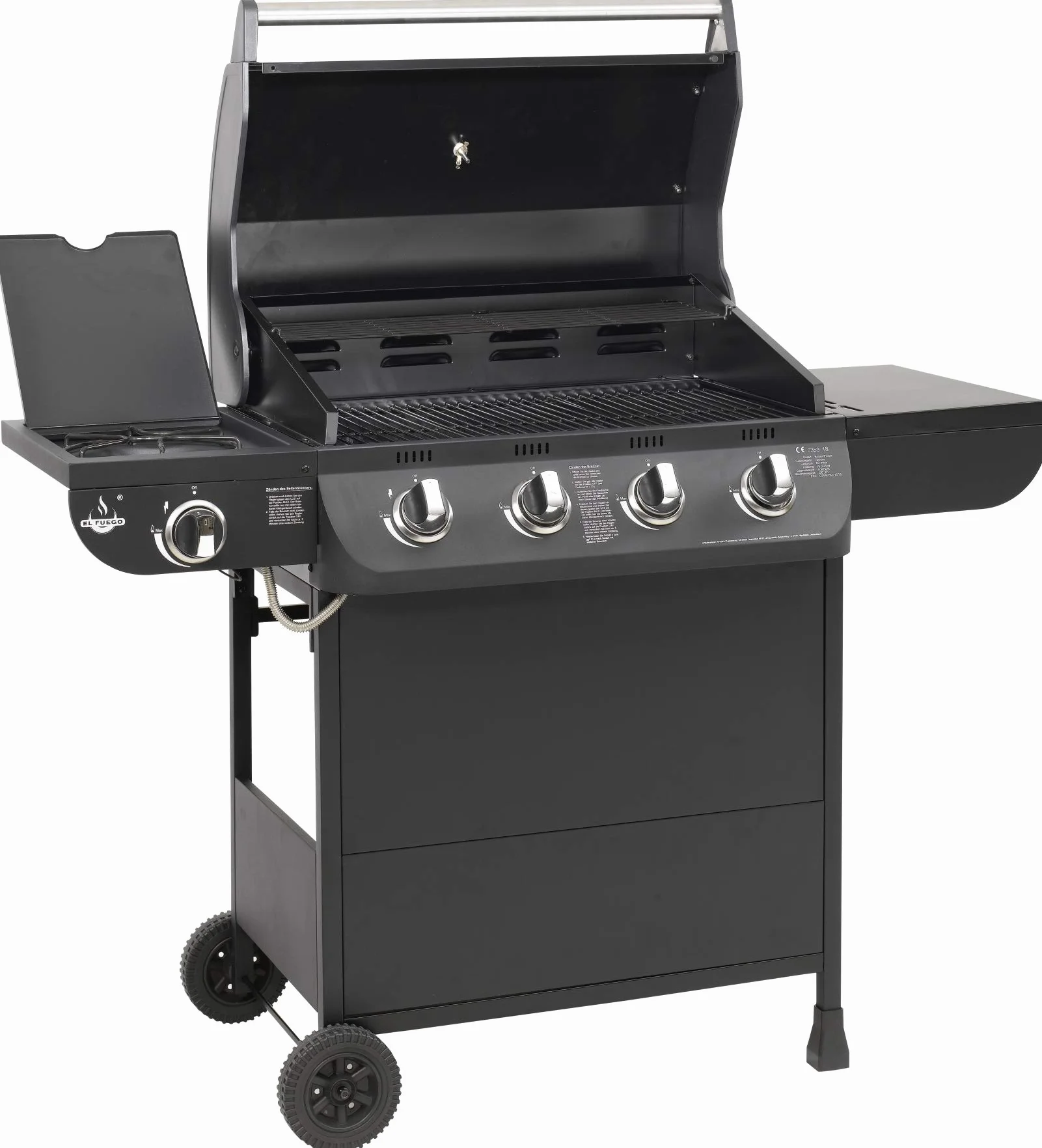 Grill gazowy "COLUMBUS" 4 + 1 palnik firmy El Fuego® BBQ BBQ grill na kółkach, grill gazowy Barbecue AY 563