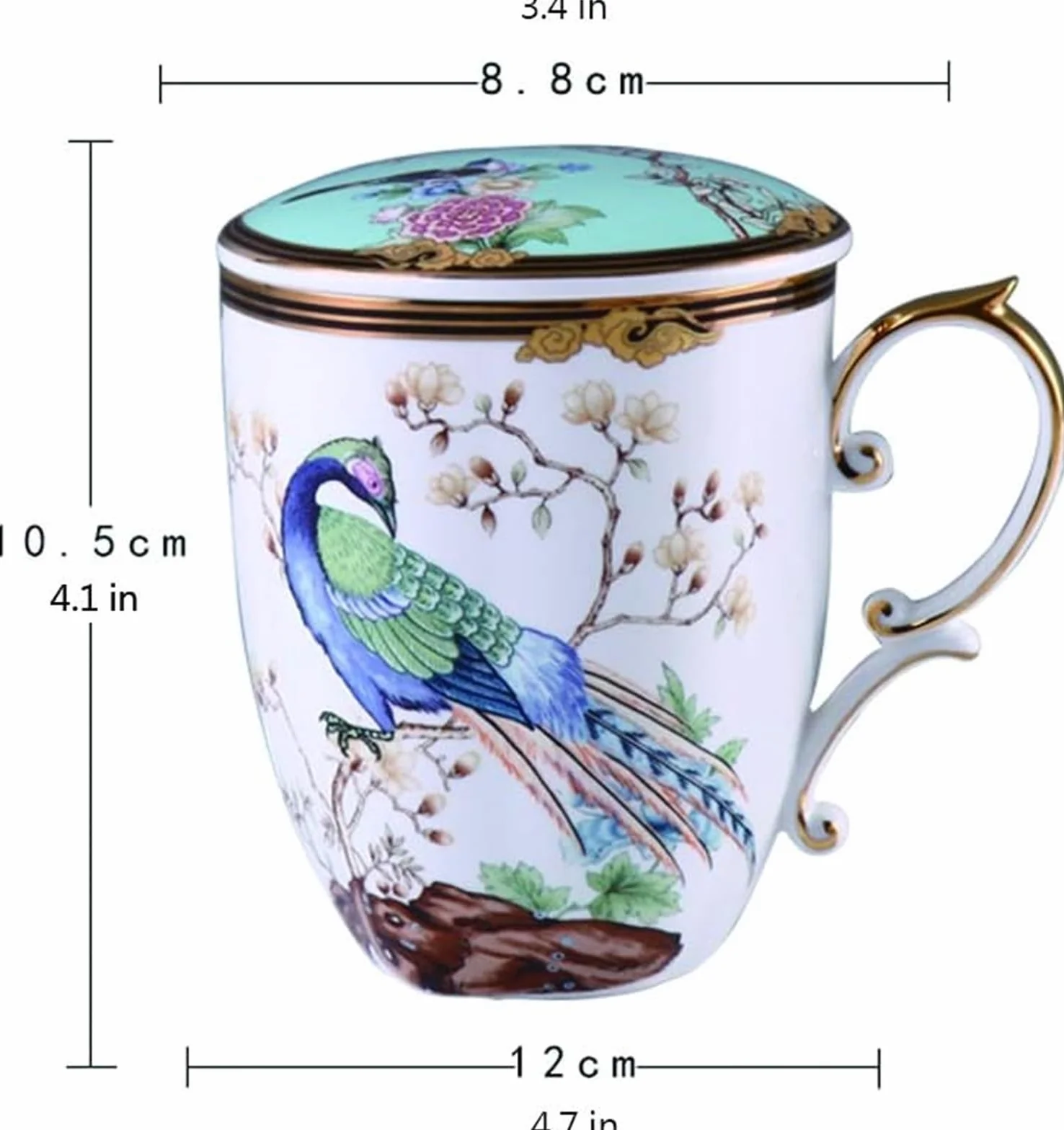 Kreatywny kubek do kawy, porcelanowy kubek, ceramiczny, duża pojemność, pokrywa, narodowy, lekki, luksusowy, rodzinny kubek do kawy, kubek do herbaty