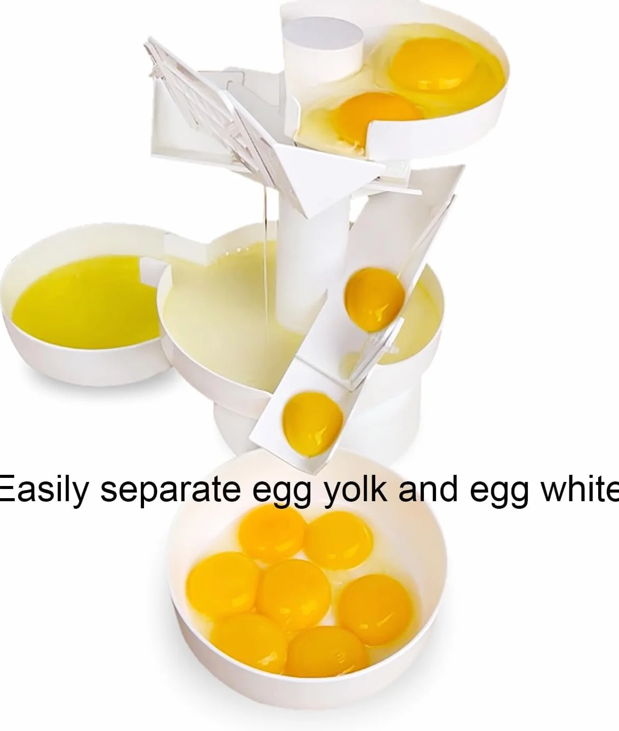 Szybki separator białek jaj, filtr żółtek i białek jaj, z tacą na jajka i konstrukcją deflektora, do pieczenia ciast, przyborów kuchennych, szybkie oddzielanie, łatwe czyszczenie