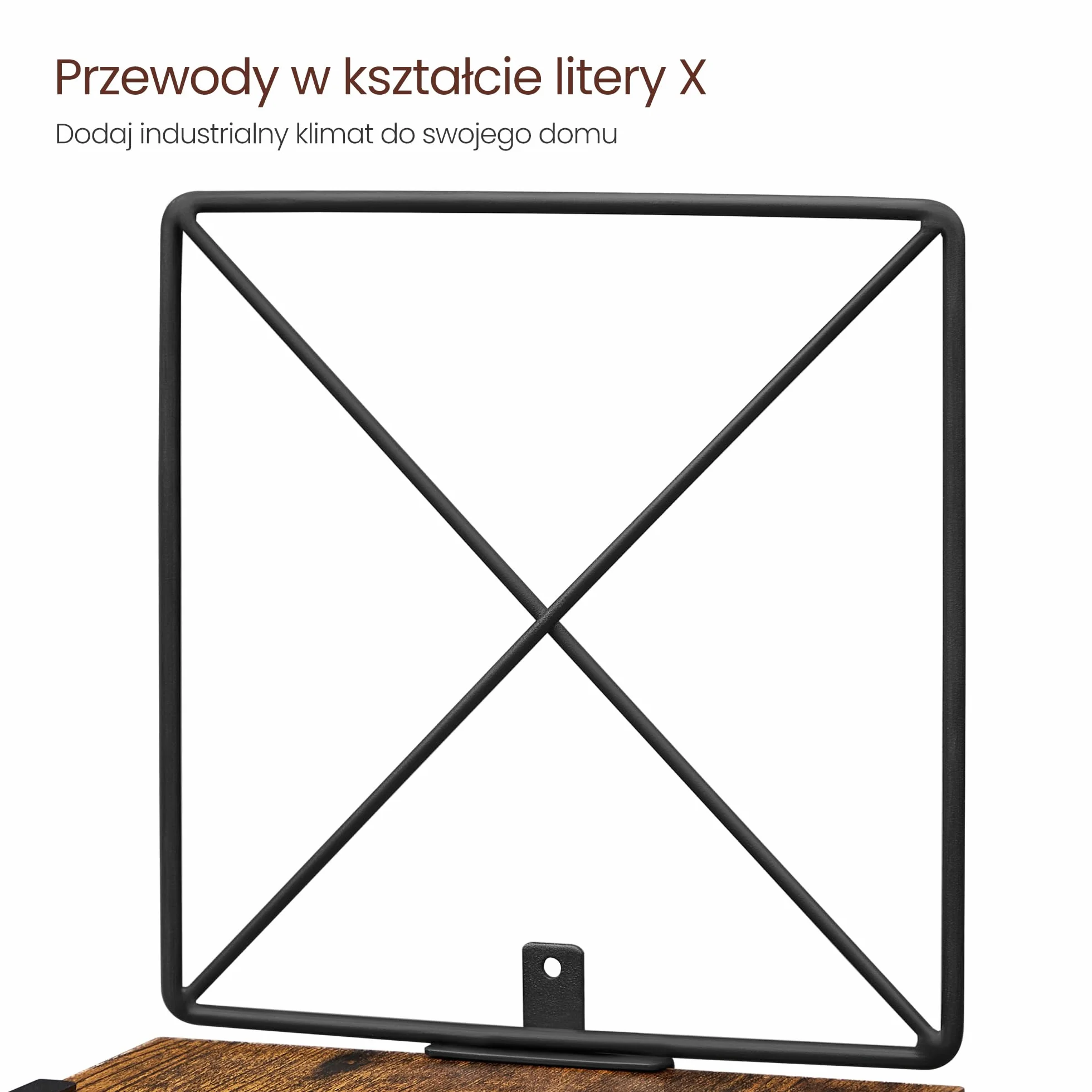 VASAGLE Półka narożna, regał w kształcie zygzaka, 5 poziomów, 20 x 20 x 127,5 cm, do sypialni, gabinetu, salonu, Vintage brązowo-czarny LLS851B01