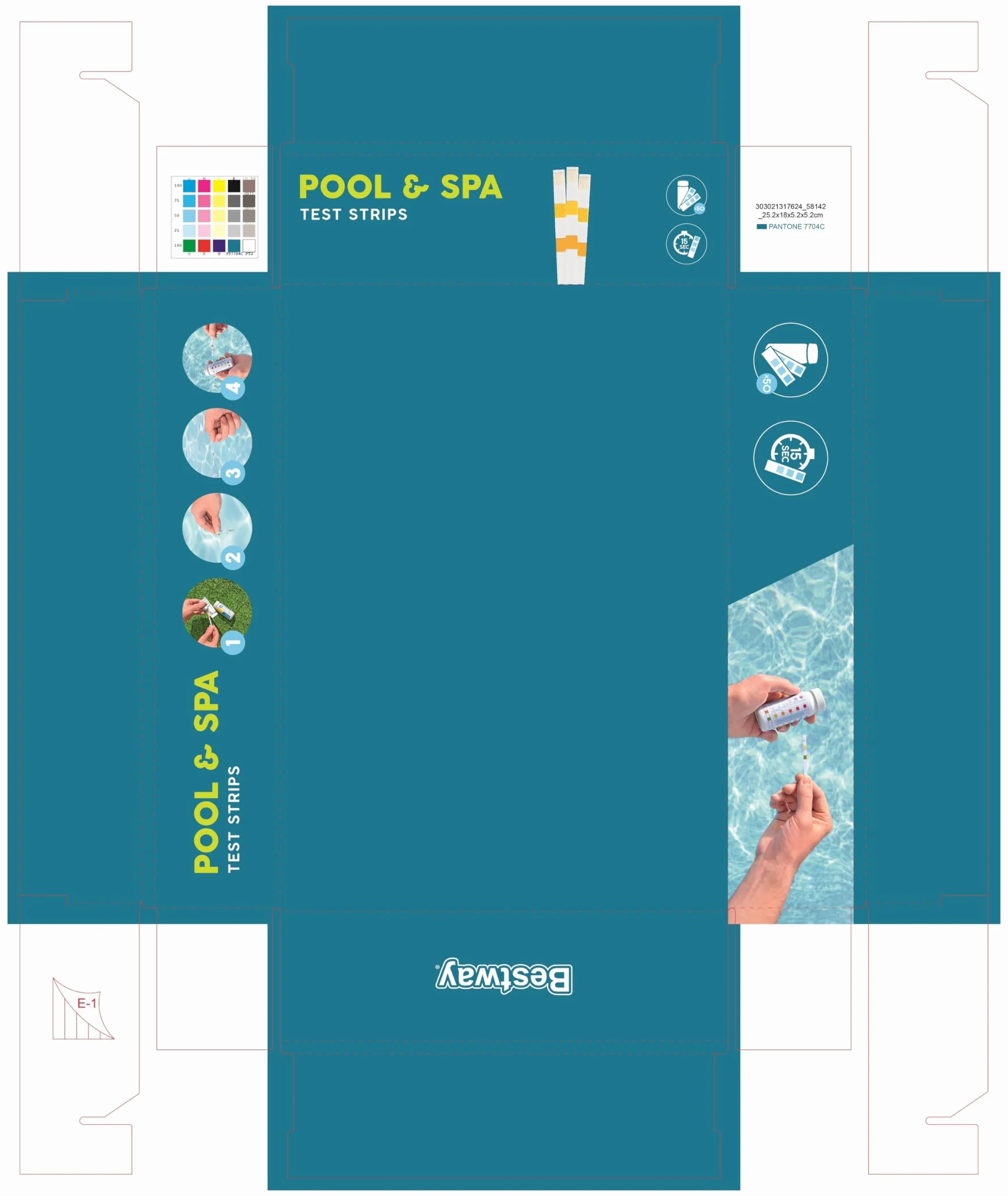Bestway | Basen i jacuzzi 3 w 1 paski testowe chemiczne 50 szt