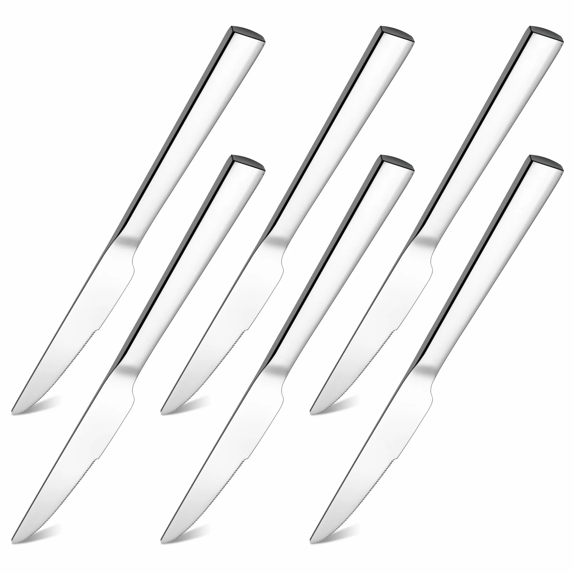HaWare 6 noży stołowych, ze stali nierdzewnej, nóż śniadaniowy, nóż do masła, 22,8 cm, sztućce, zestaw noży do domu/restauracji/hotelu, polerowany na wysoki połysk i nadaje się do mycia w zmywarce
