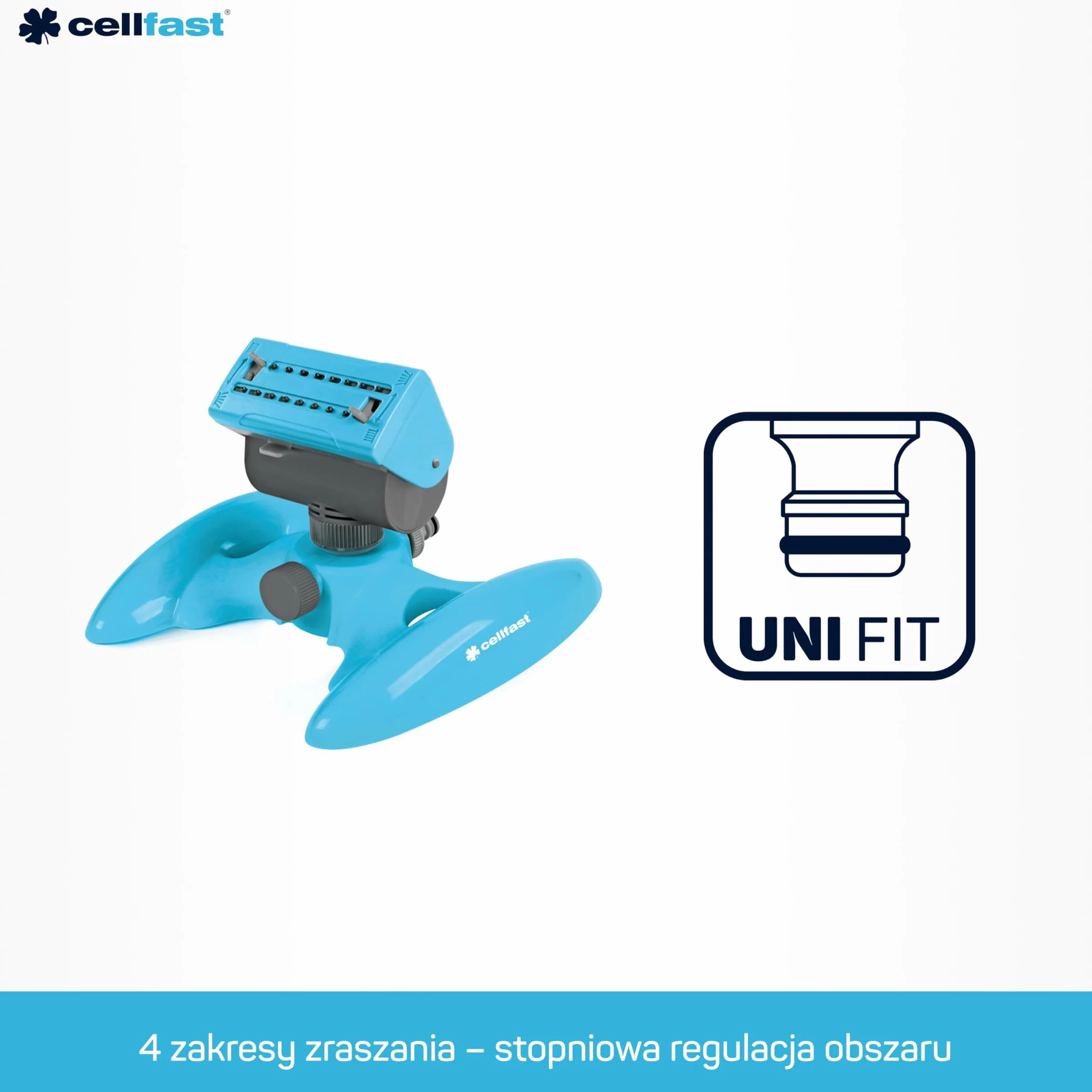 CELLFAST Zraszacz Oscylacyjny Zraszacz Ogrodowy Do Trawnika Kwiatów Roślin Stopniowa Regulacja 16 Dysz Wylotowych Ustawienie Obszaru Zraszania Expert Ideal