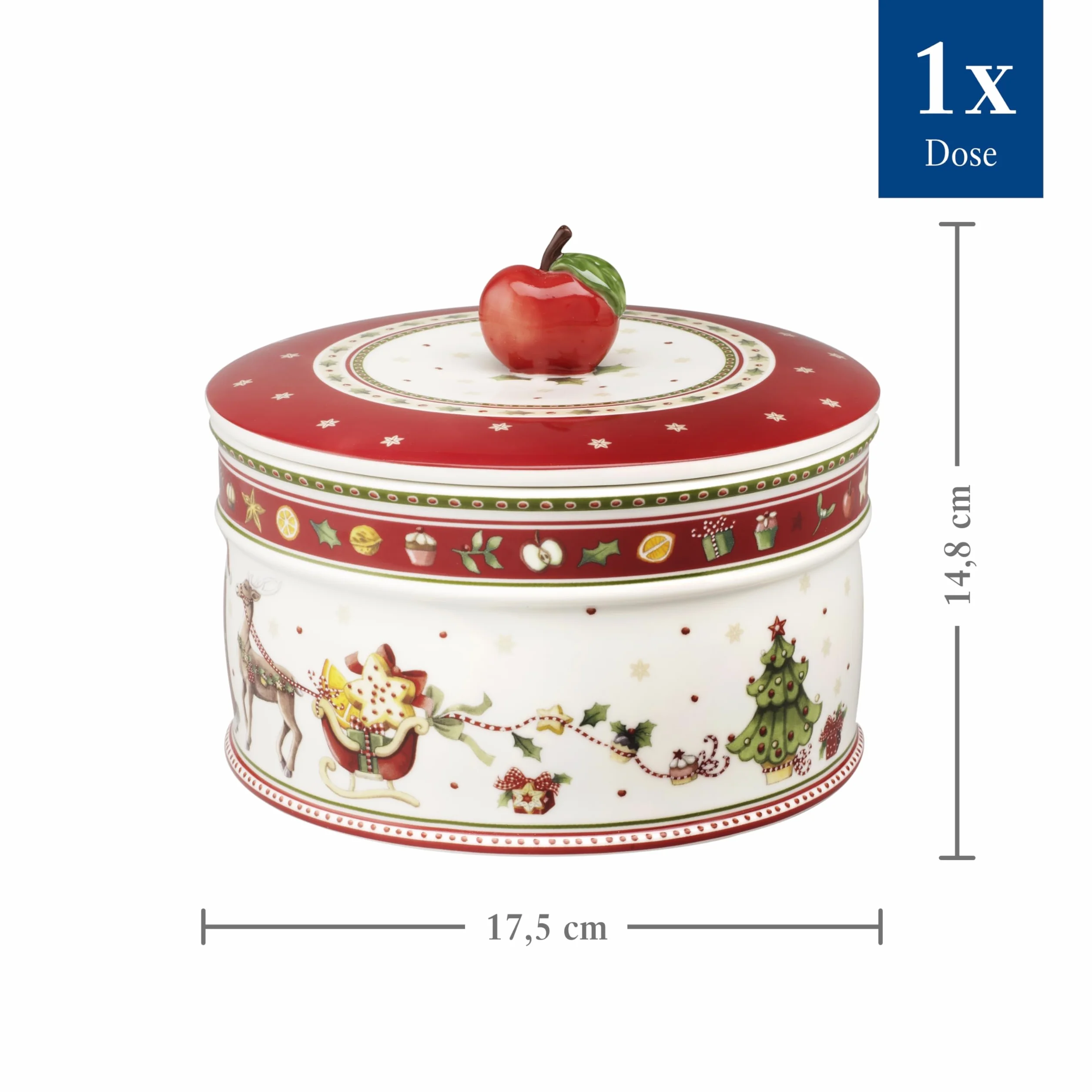 Villeroy & Boch – Winter Bakery Delight, duży pojemnik na wypieki i ciastka, porcelana Premium, wielokolorowy