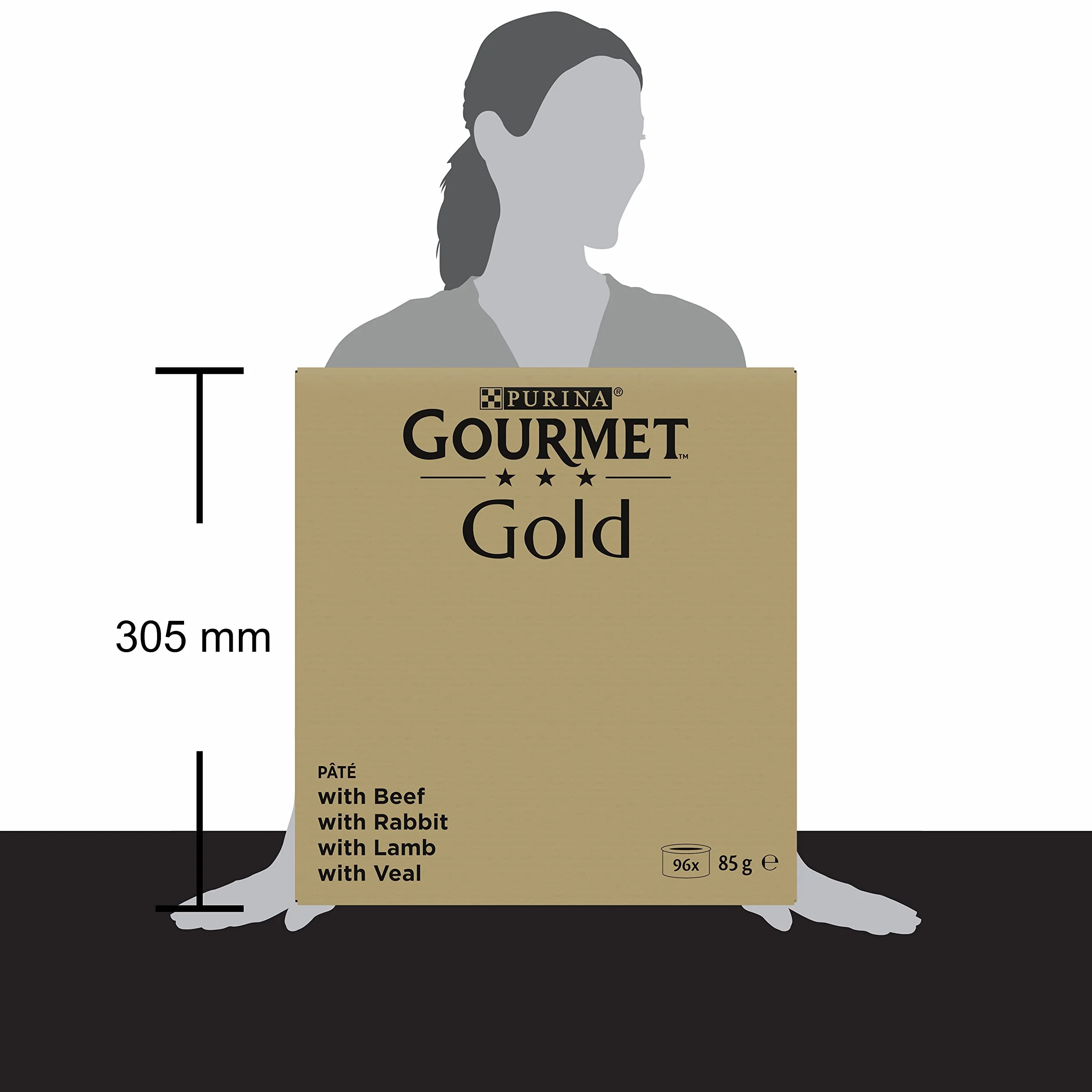 GOURMET GOLD | Karma mokra dla dorosłych kotów | Mus z Wołowiną, Królikiem, Jagnięciną, Cielęciną | 96x85g