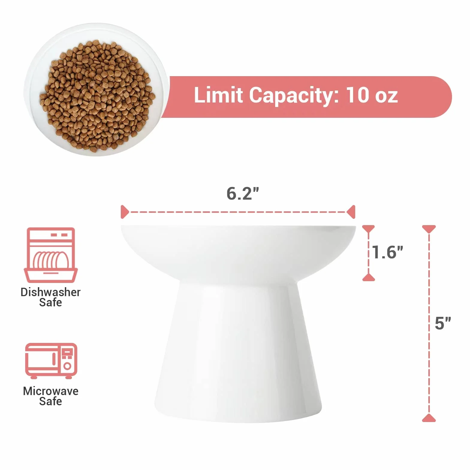 CEEFU Ceramiczna miska dla kota 15,7 cm 12,7 cm
