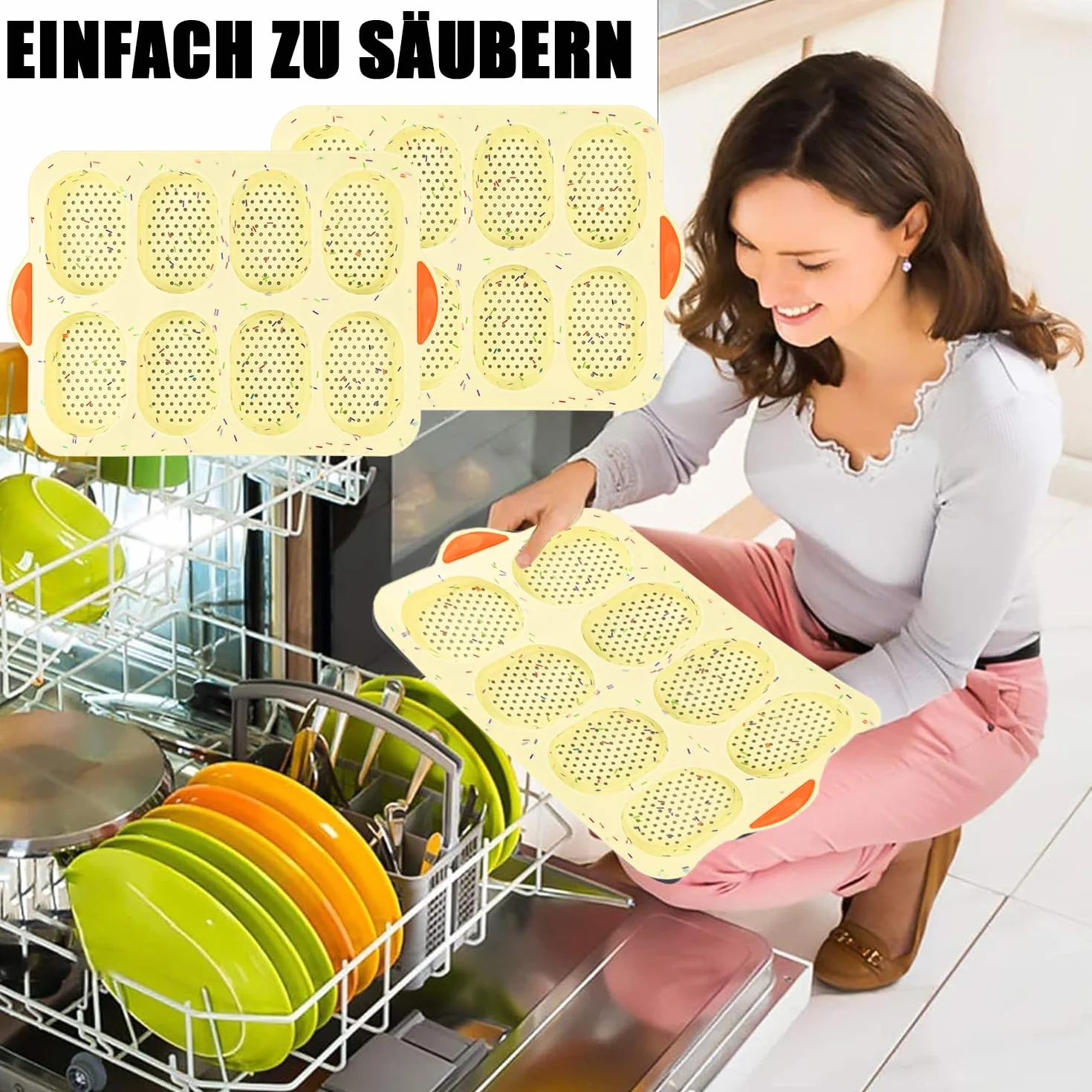Nieprzywierająca Forma do Bagietek, 8 Pustych Przestrzeni, Forma do Pieczenia Bułek, do Pieczenia Francuskiego Breadsticka, Bułek, Chleba