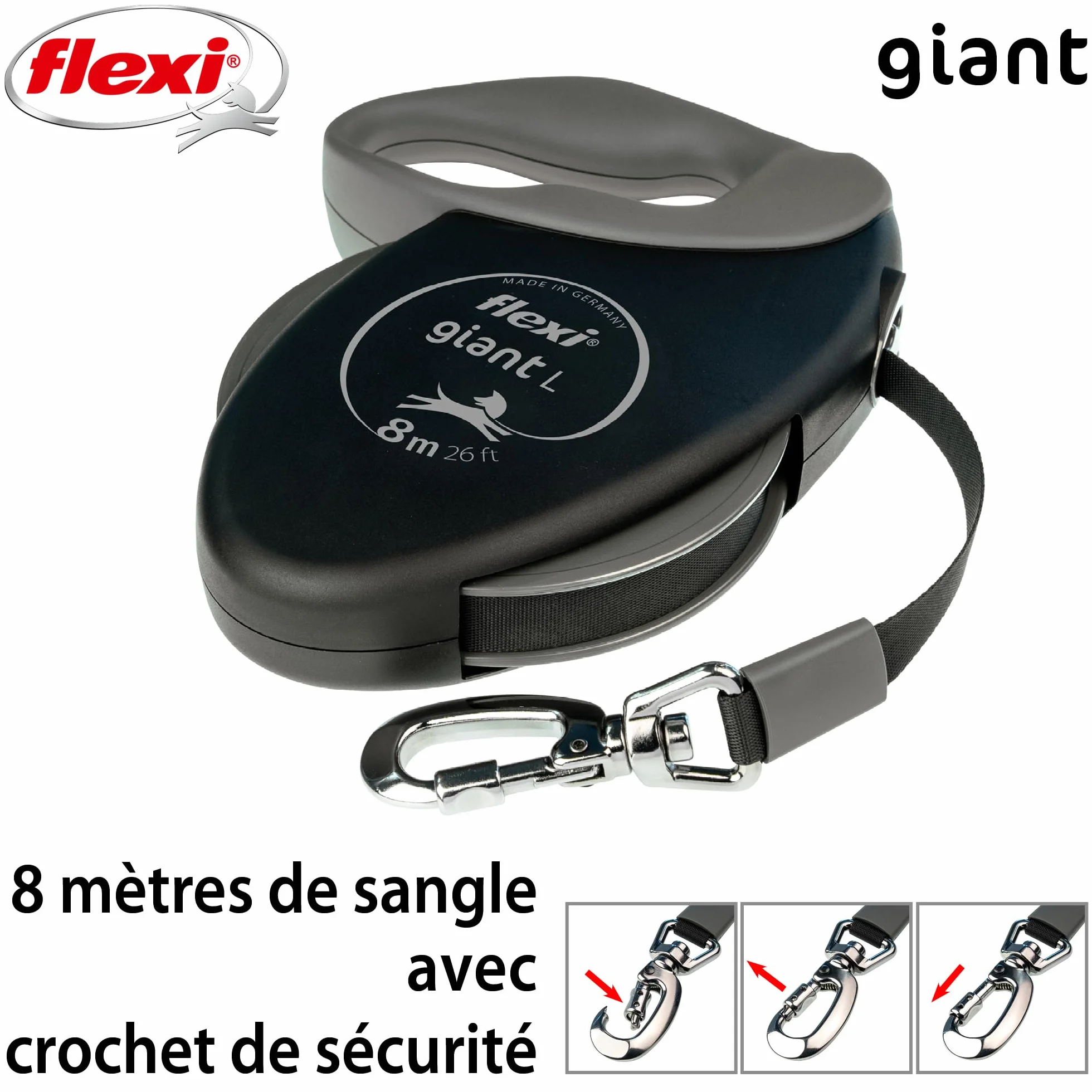 Flexi Giant Plus zwijana smycz dla psa 8 m 25 kg neonowy
