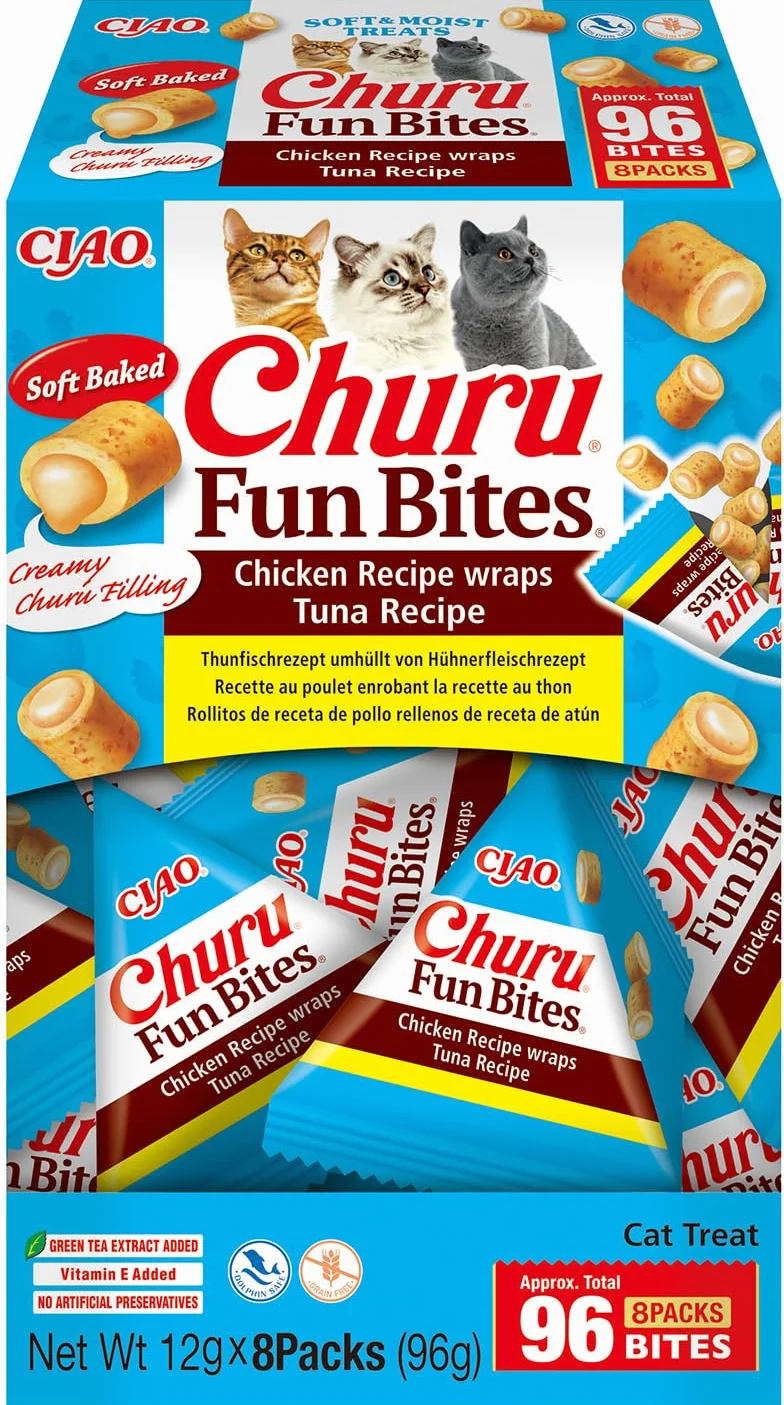 INABA Churu Fun Bites Przekąski dla kotów z kurczaka i tuńczyka 8 x 12 g