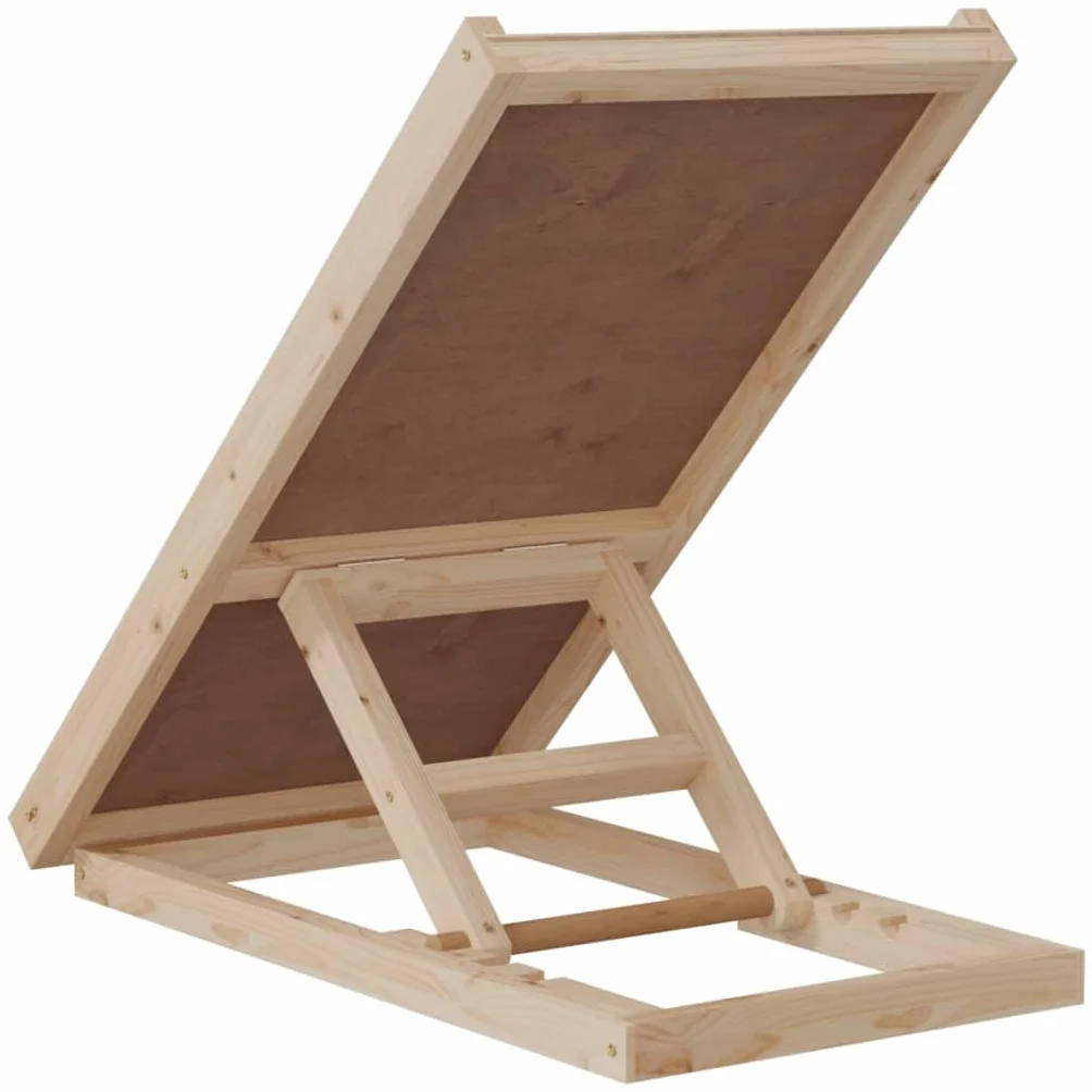 Rampa dla psa z litego drewna jodłowego 70x35 cm szara