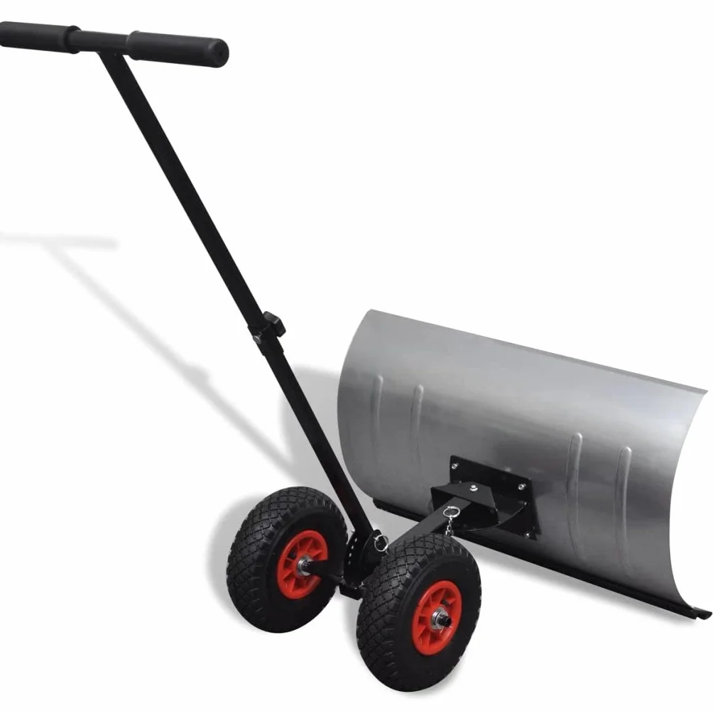Gecheer Odśnieżarka Ręczny Regulowany z kołami 74 x 46 cm 12 kg